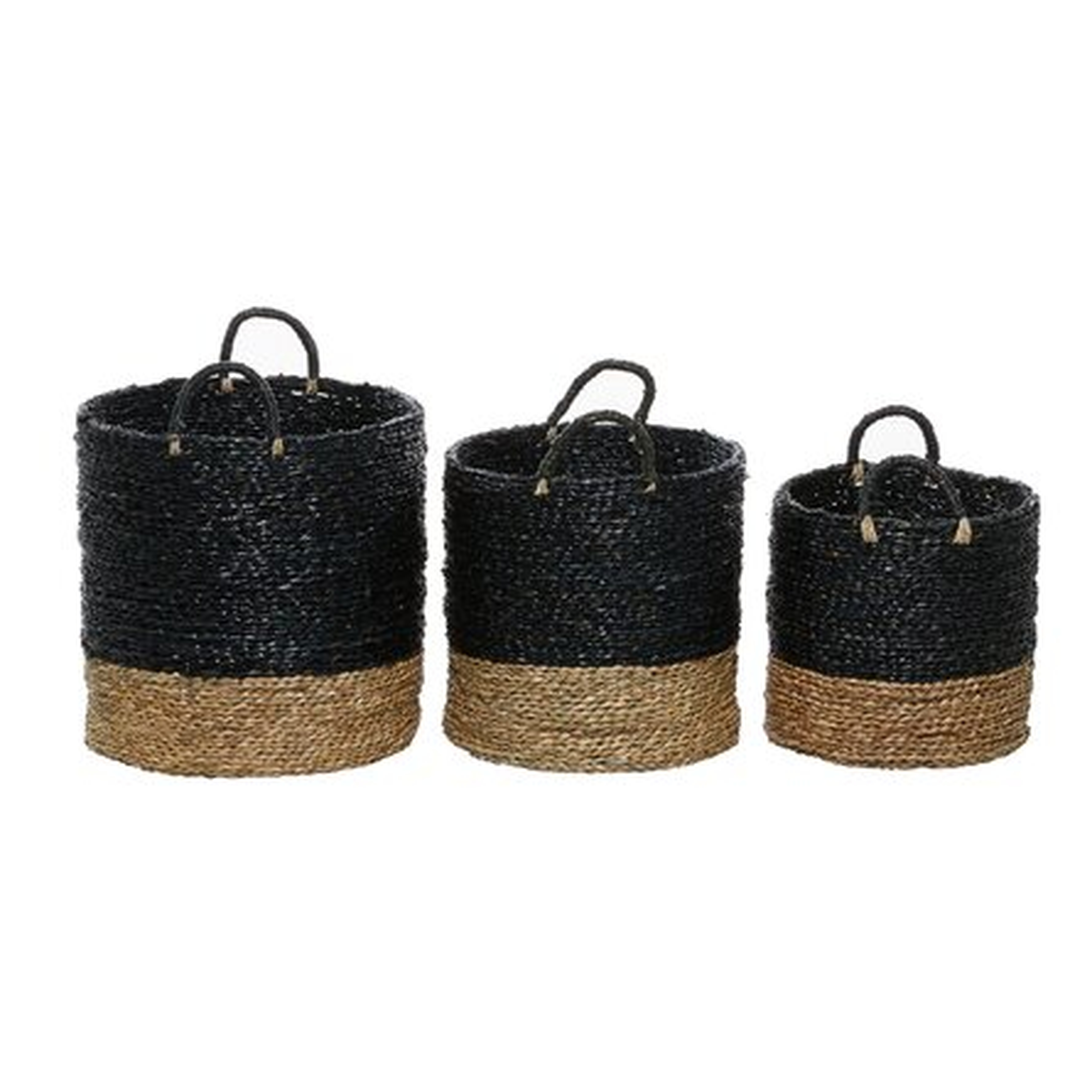 Woven Seagrass Basket Set, Set of 3 - Wayfair
