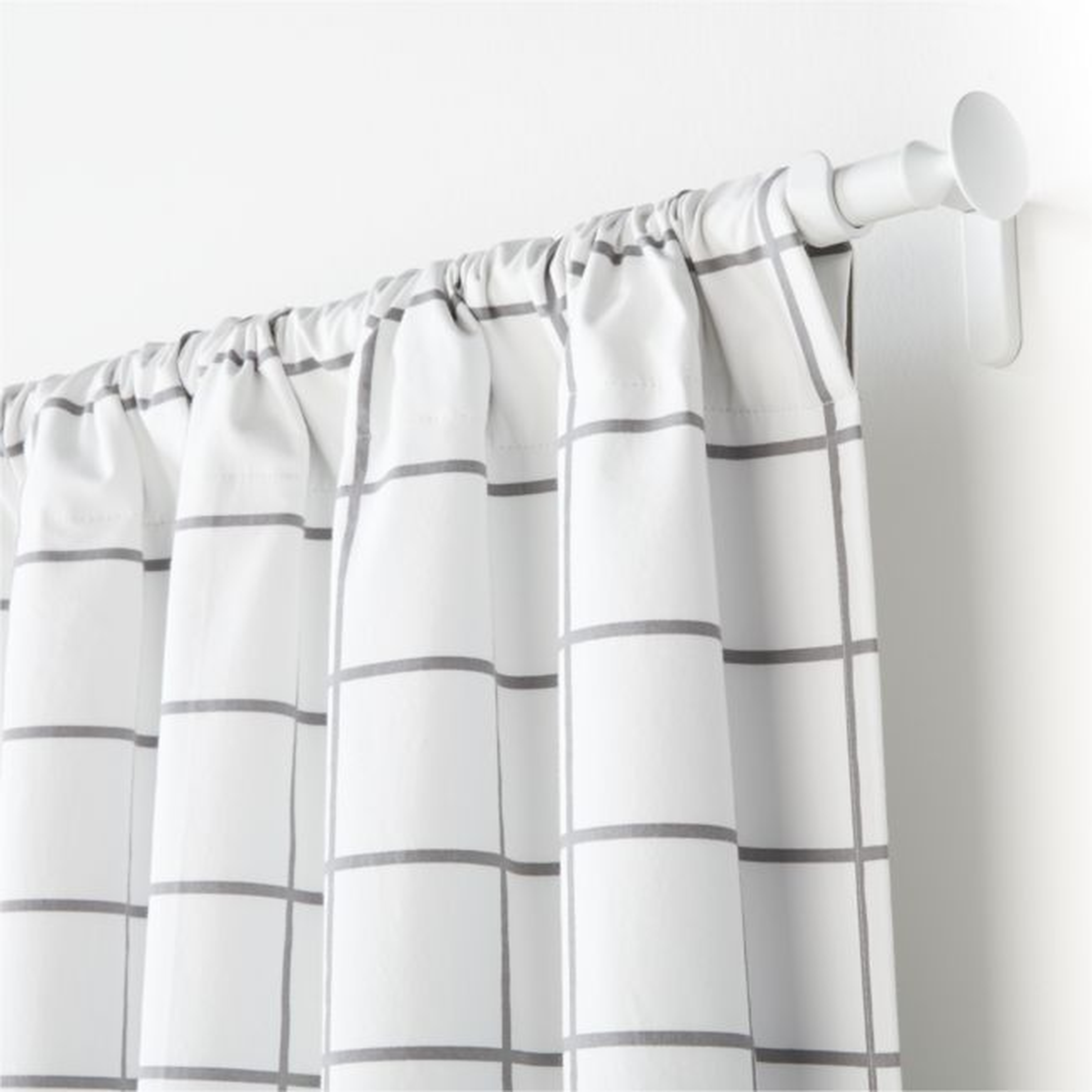 Grey Grid 96" Curtain Panel - Crate and Barrel