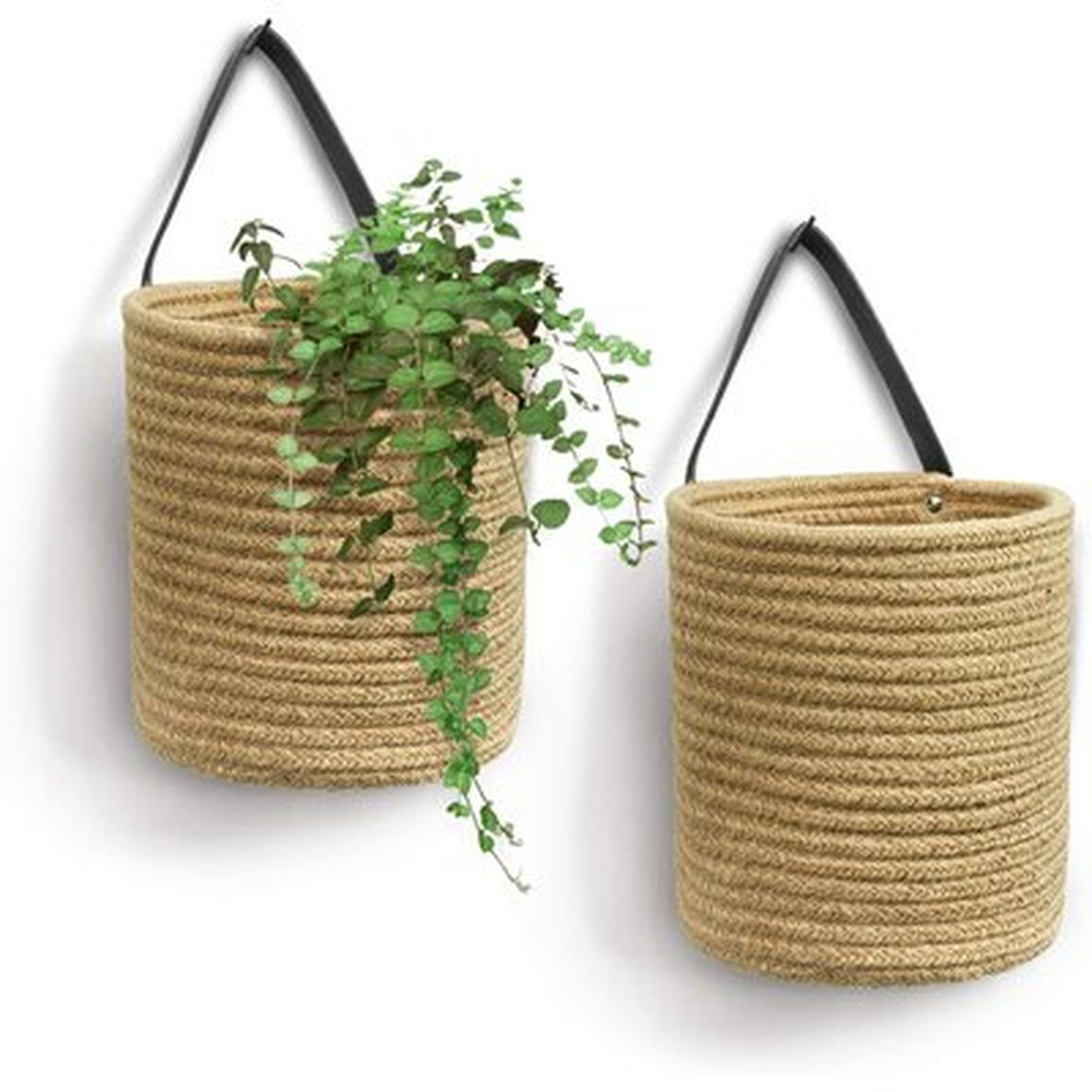 Jute Woven Hanging Baskets, Set of 2 - Wayfair