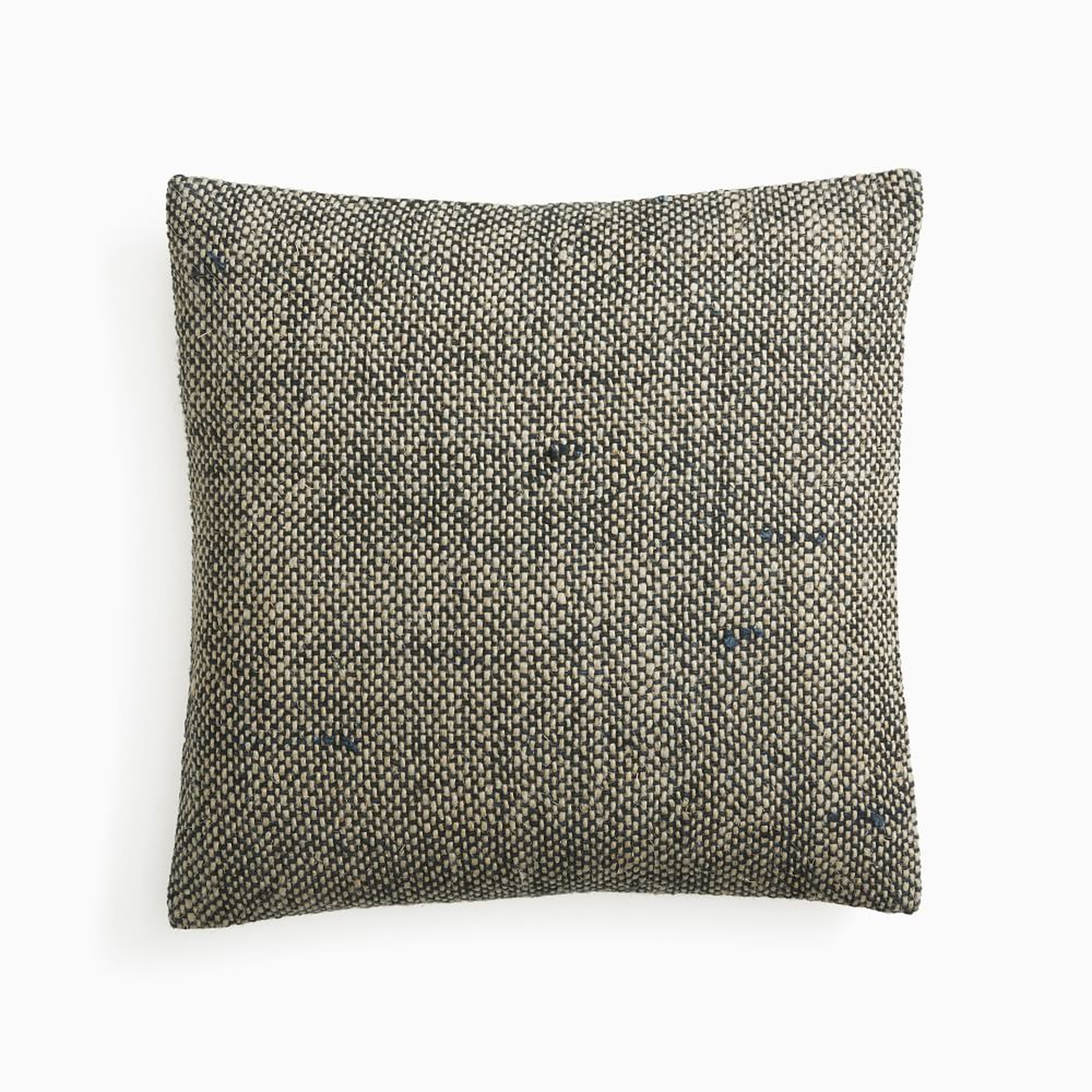 Two Tone Chunky Linen Pillow Cover, 20"x20", Black - West Elm