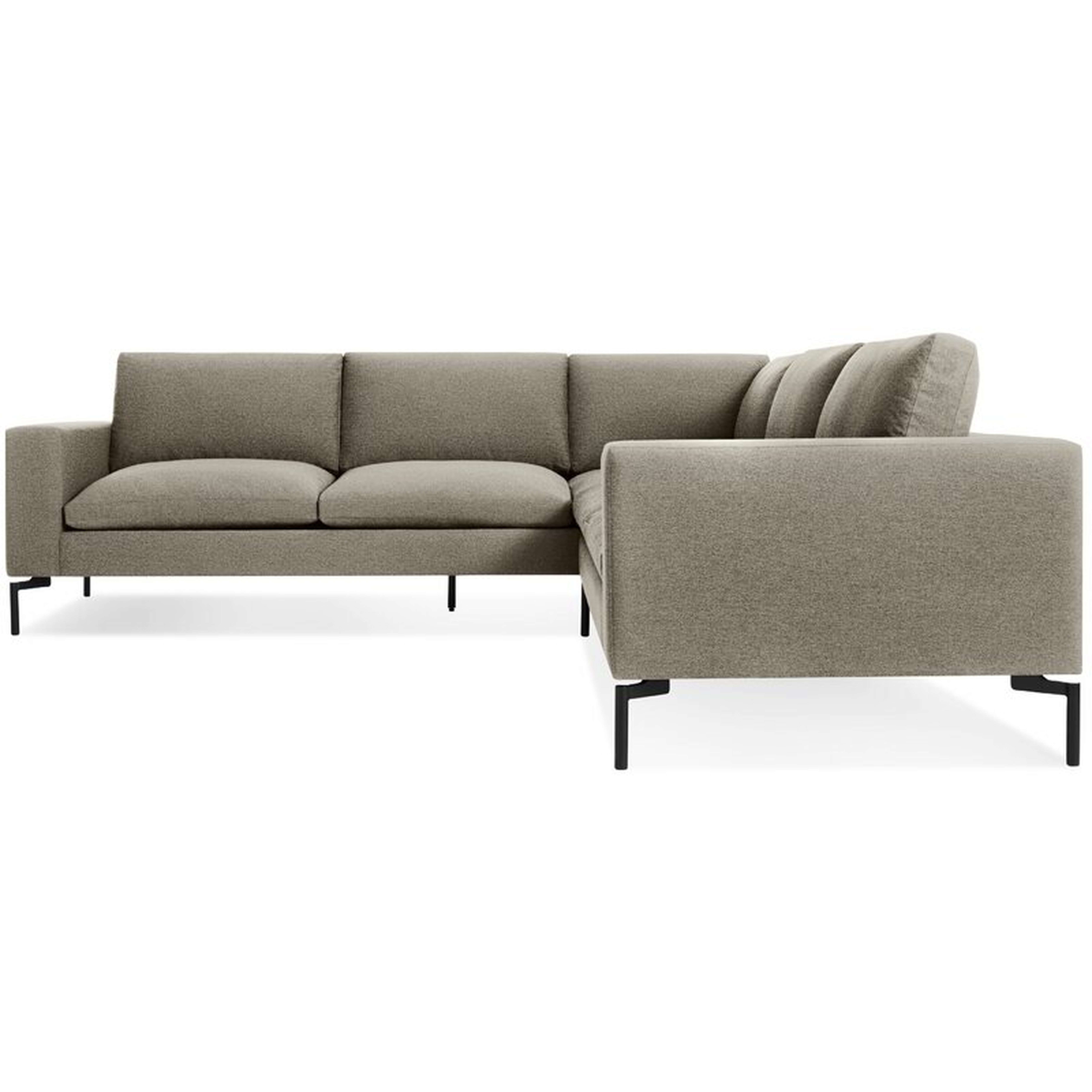 Blu Dot The New Standard Sectional Sofa - Small Body Fabric: Sanford Black, Leg Color: Black - Perigold