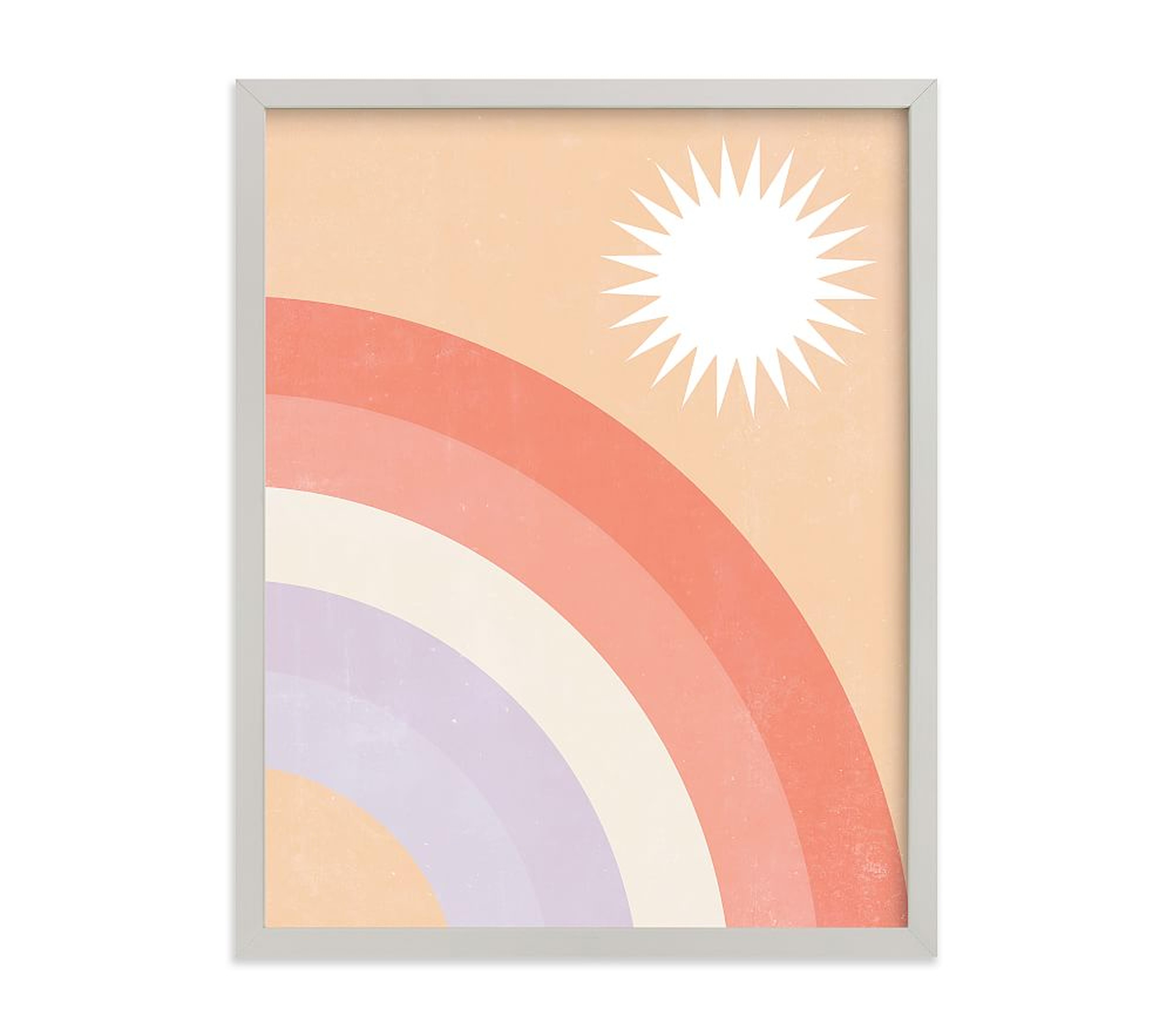 Minted(R) Double Pastel Rainbow with Sun Wall Art by Emmanuela Carratoni 11x14, Gray - Pottery Barn Kids