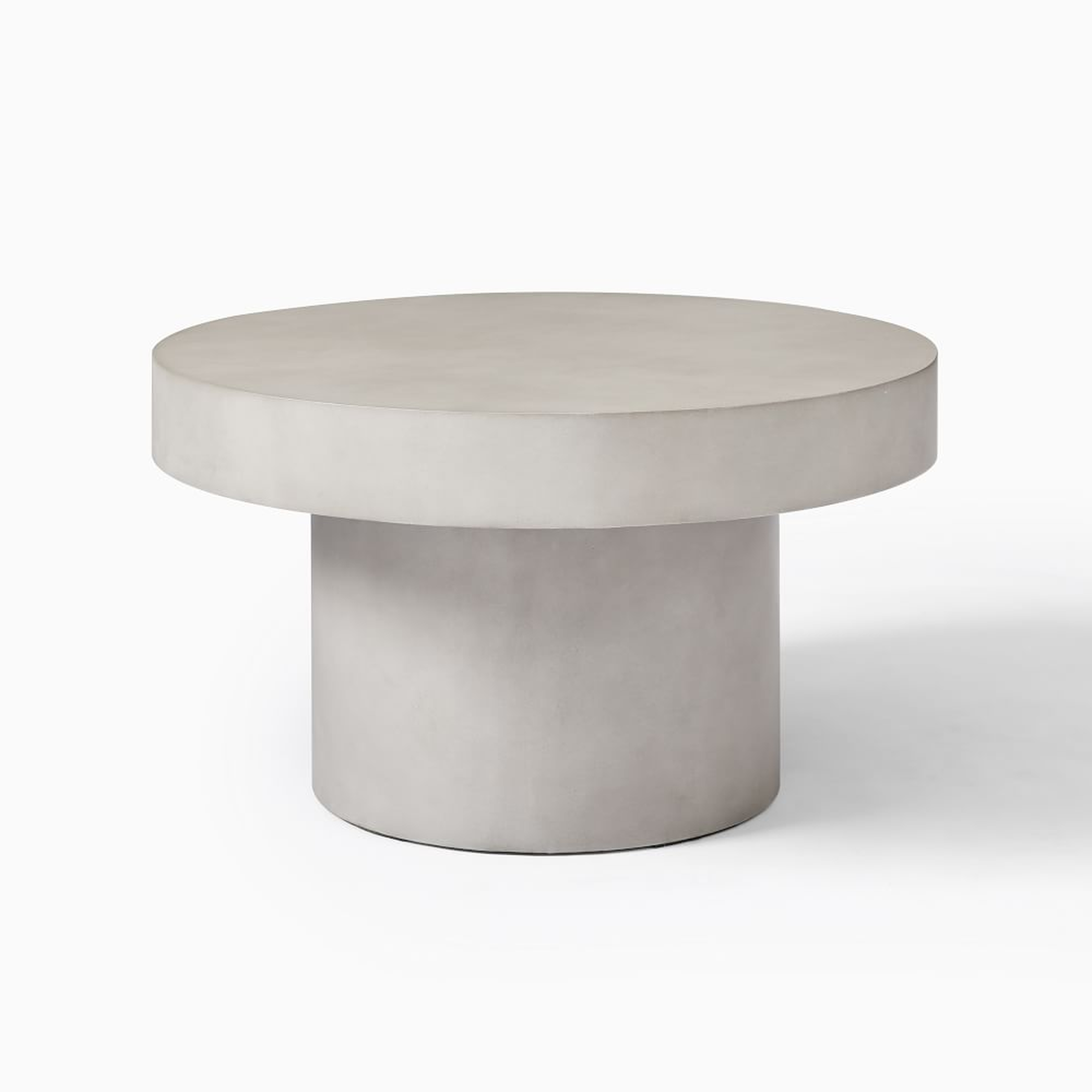 Volume Pedestal 30" Coffee Table, Concrete - West Elm