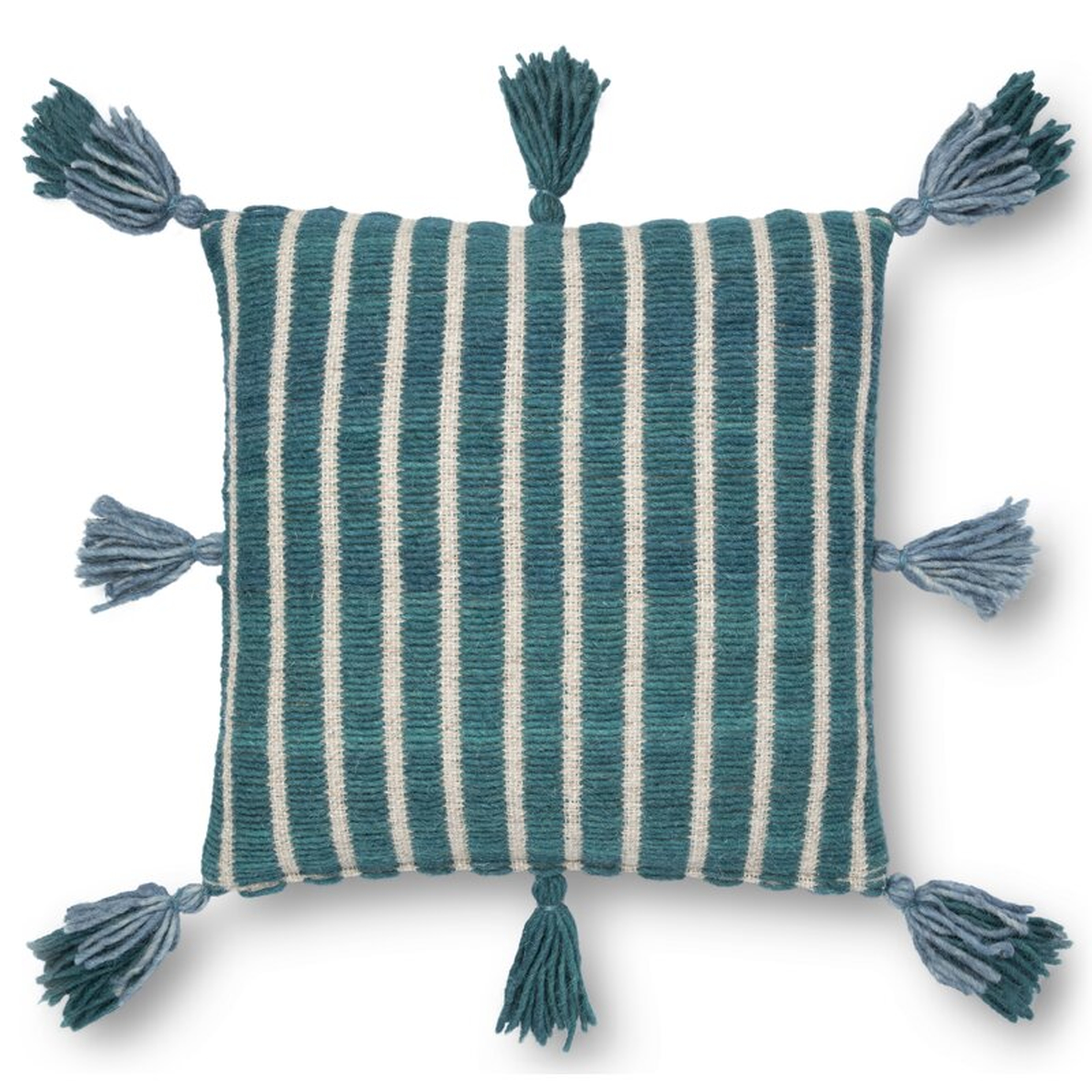 Striped Throw Pillow Cover Color: Blue/Teal, Size: 18" x 18" - Perigold