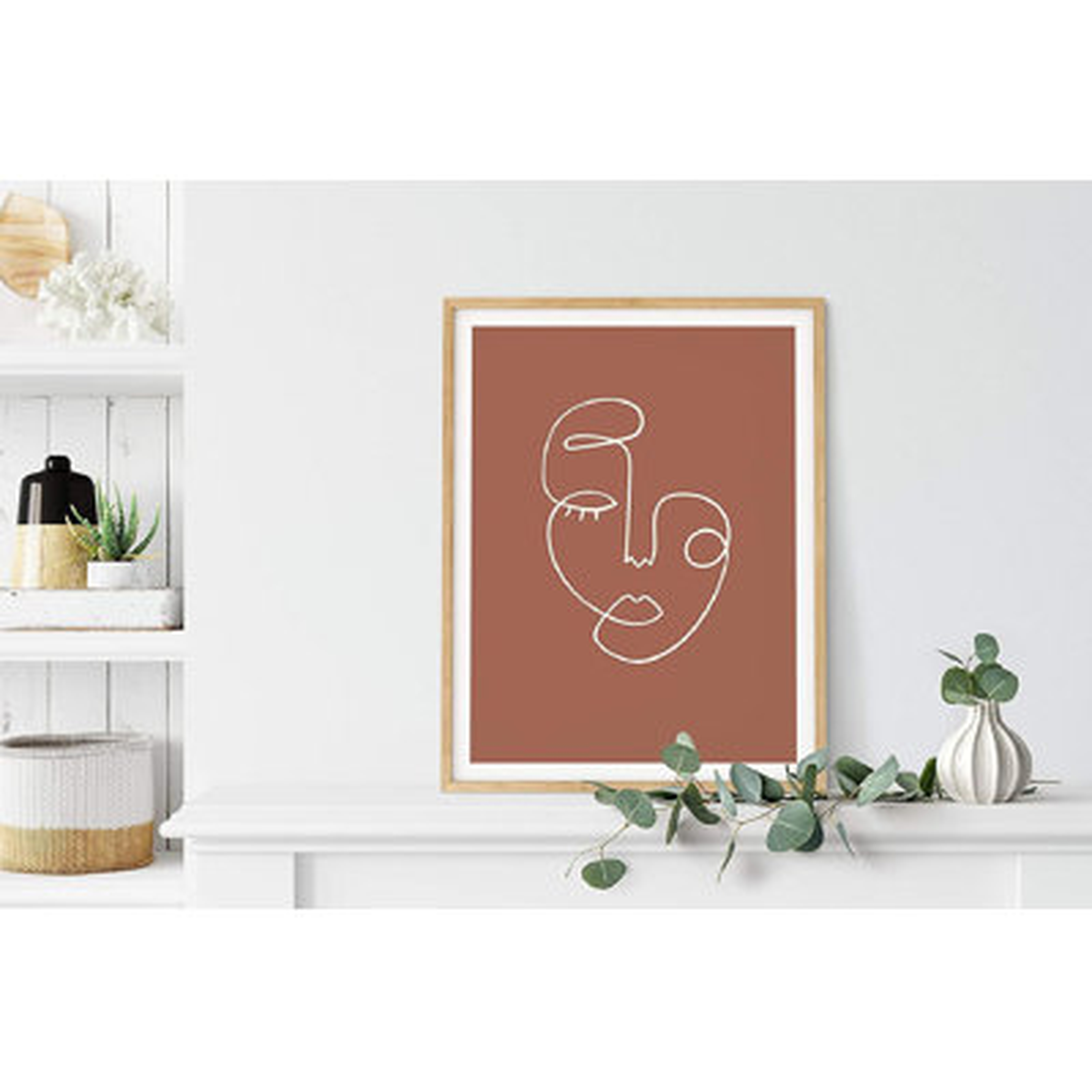 Mountain Wall Art Terracotta Decor - Mid Century Modern Wall Decor Boho | Art Boho Art Decor Modern Wall Decor Wall Decor - Wayfair