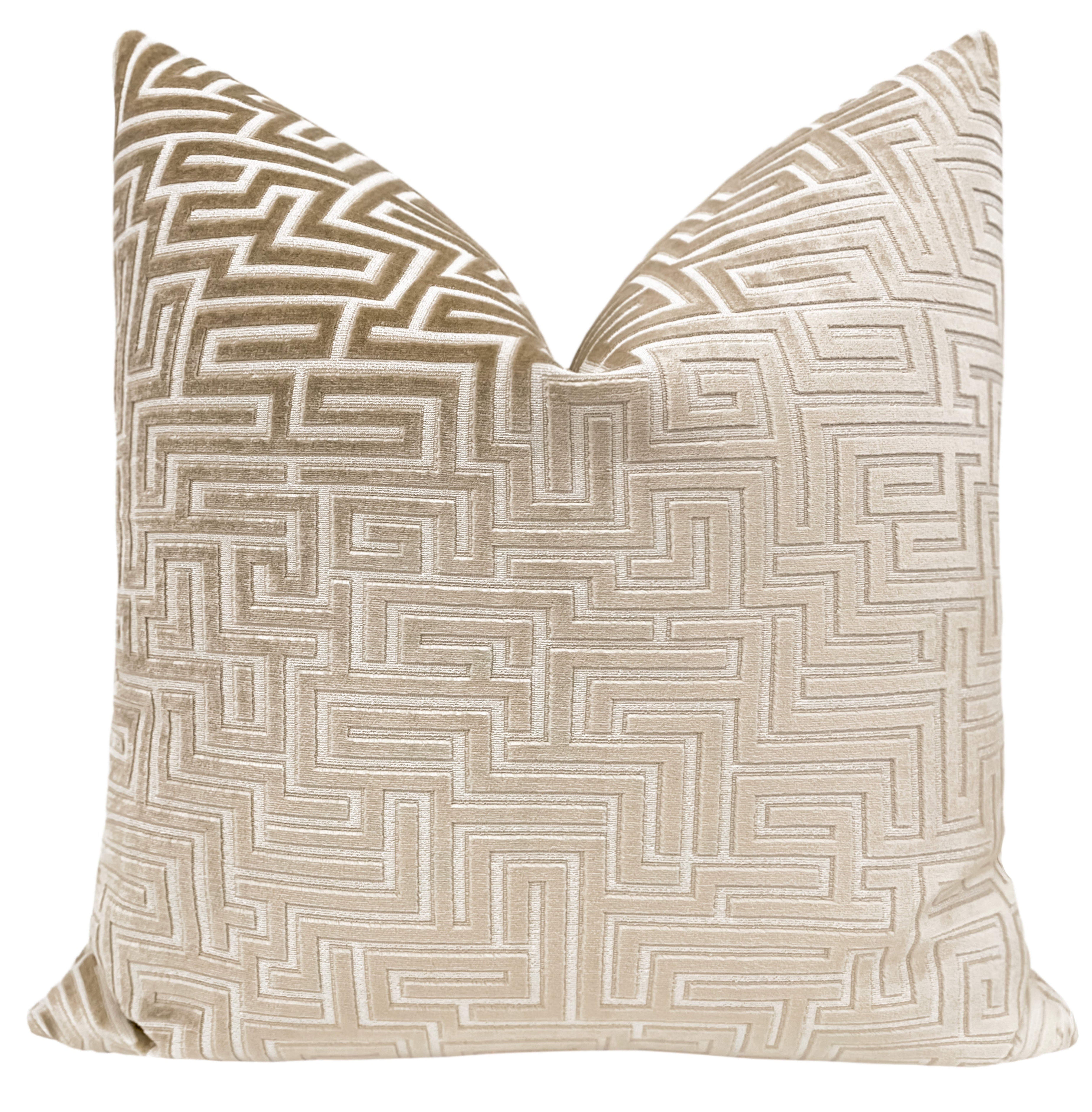 LABYRINTH CUT VELVET // CHAMPAGNE - LITTLE LUMBAR 12" X 18" - Little Design Company