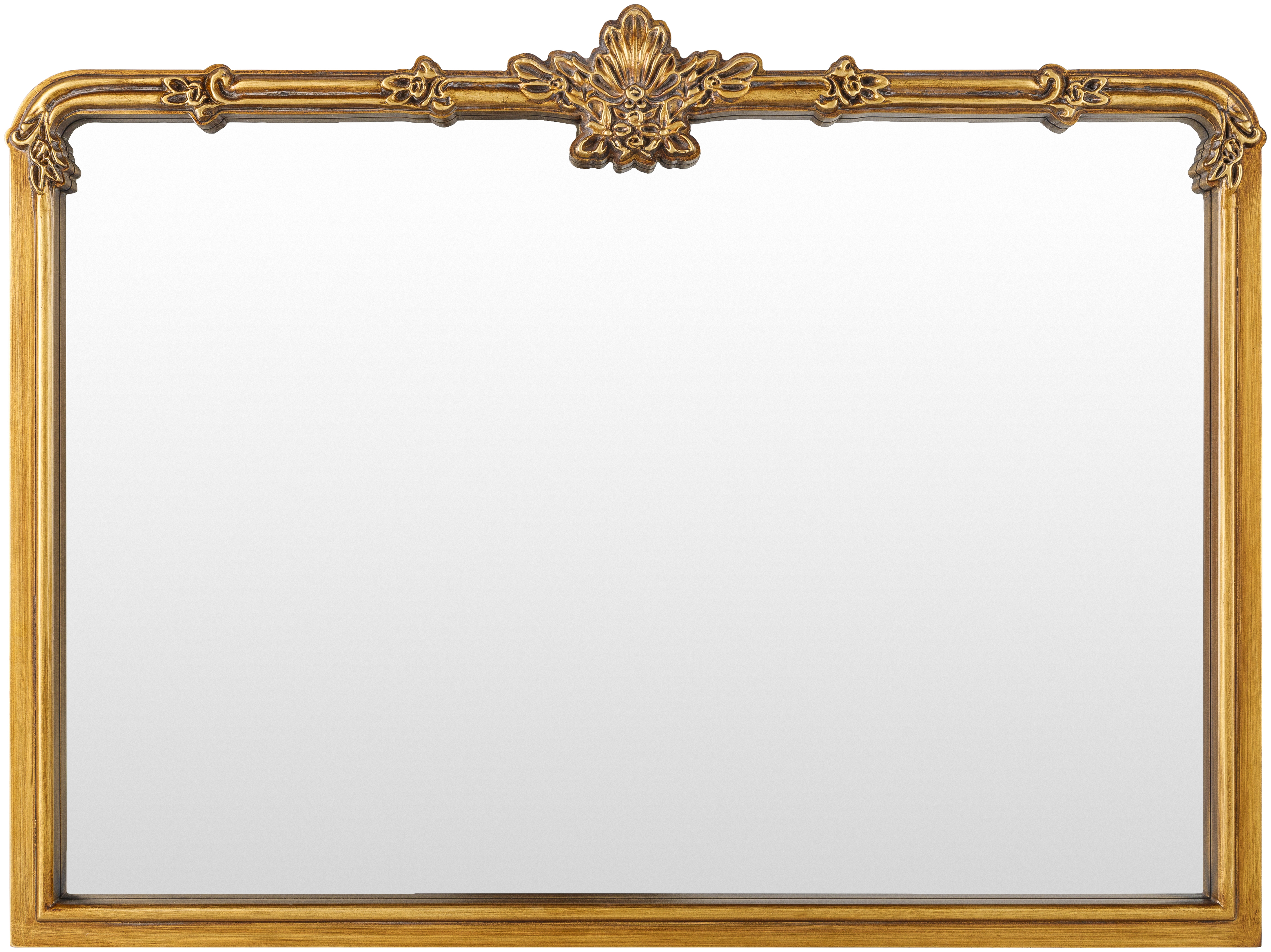Highclere Gold 30"H x 40"W x 2"D Mantel Mirror - Surya