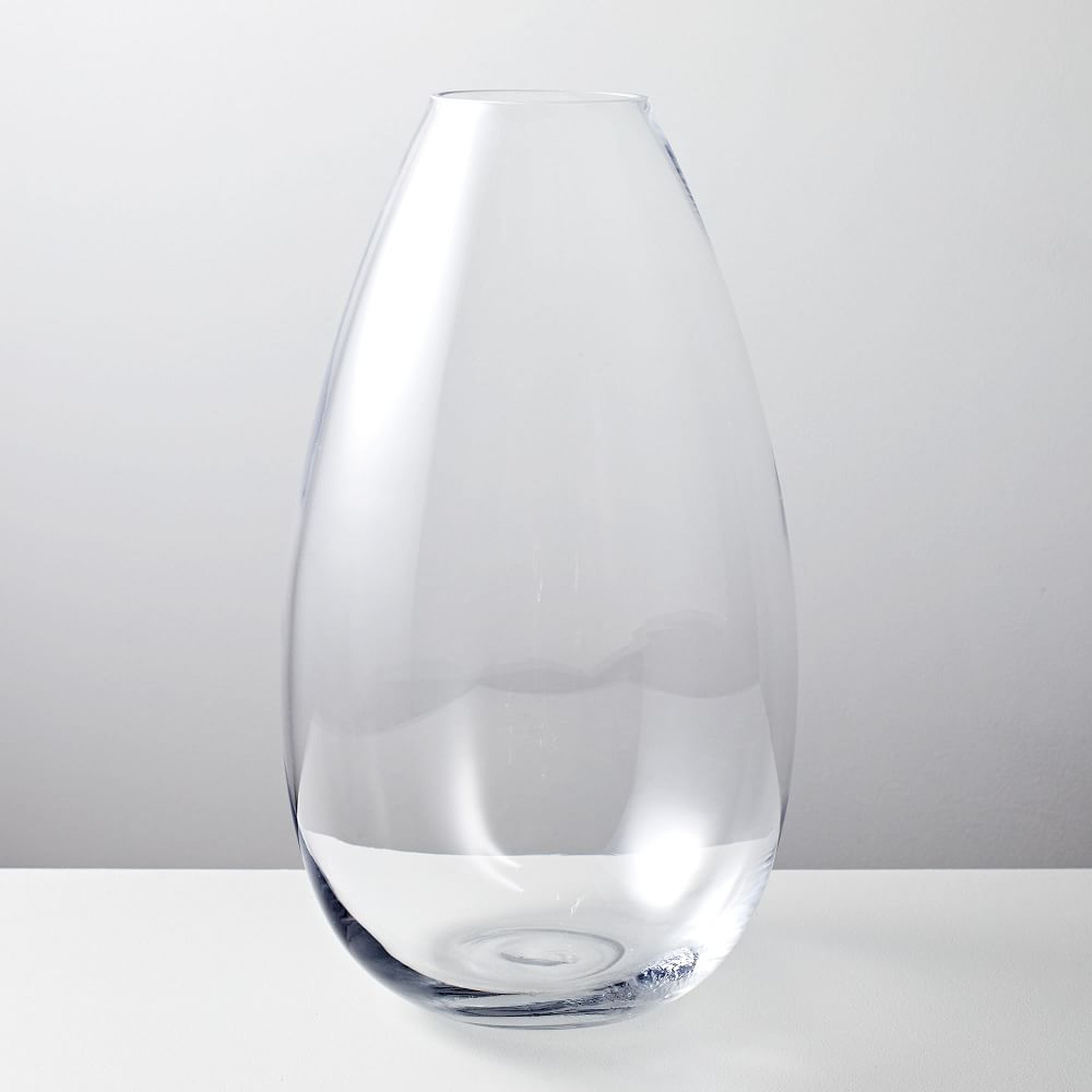 Foundations Glass Tapered Vase, Clear, 16" - West Elm