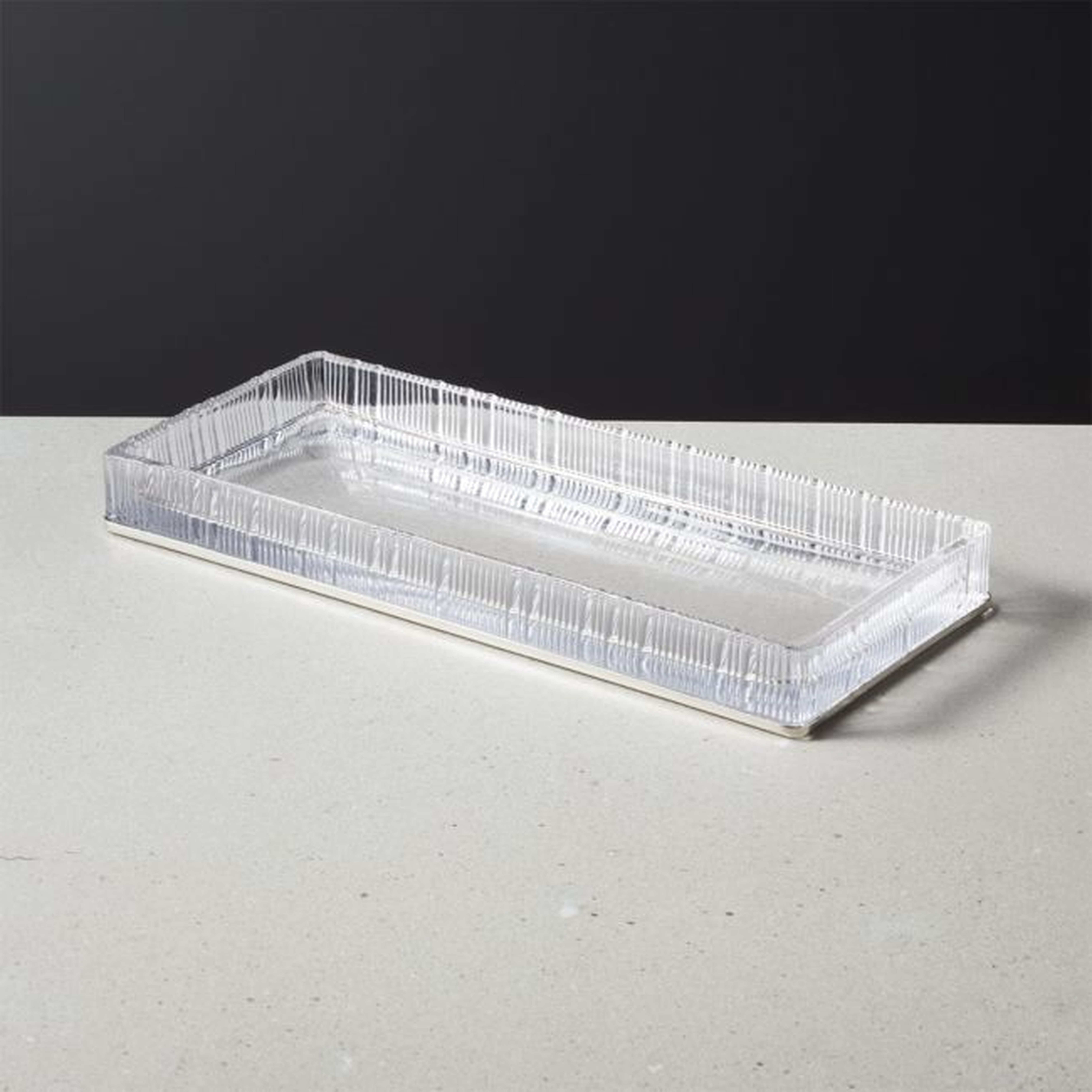Athena Ribbed Glass Tank Tray - CB2