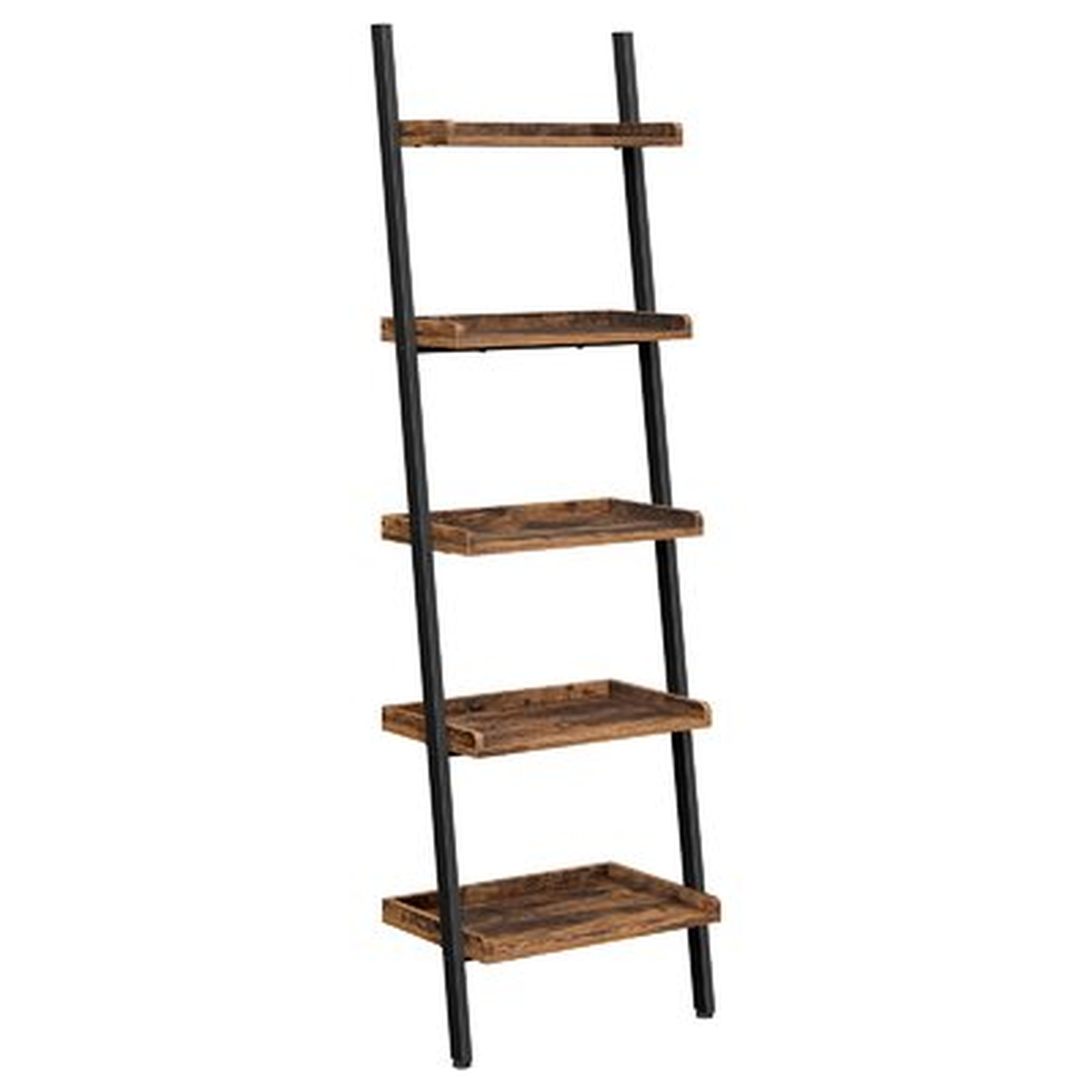17 Stories ALINRU Ladder Shelf, 5-Tier Storage Shelf, Bookshelf With Steel Frame, For Living Room, Office, Study, Hallway, Industrial Style, Rustic Brown And Black F00D9E44ED514B3B94B4637F84F1BE7D - Wayfair