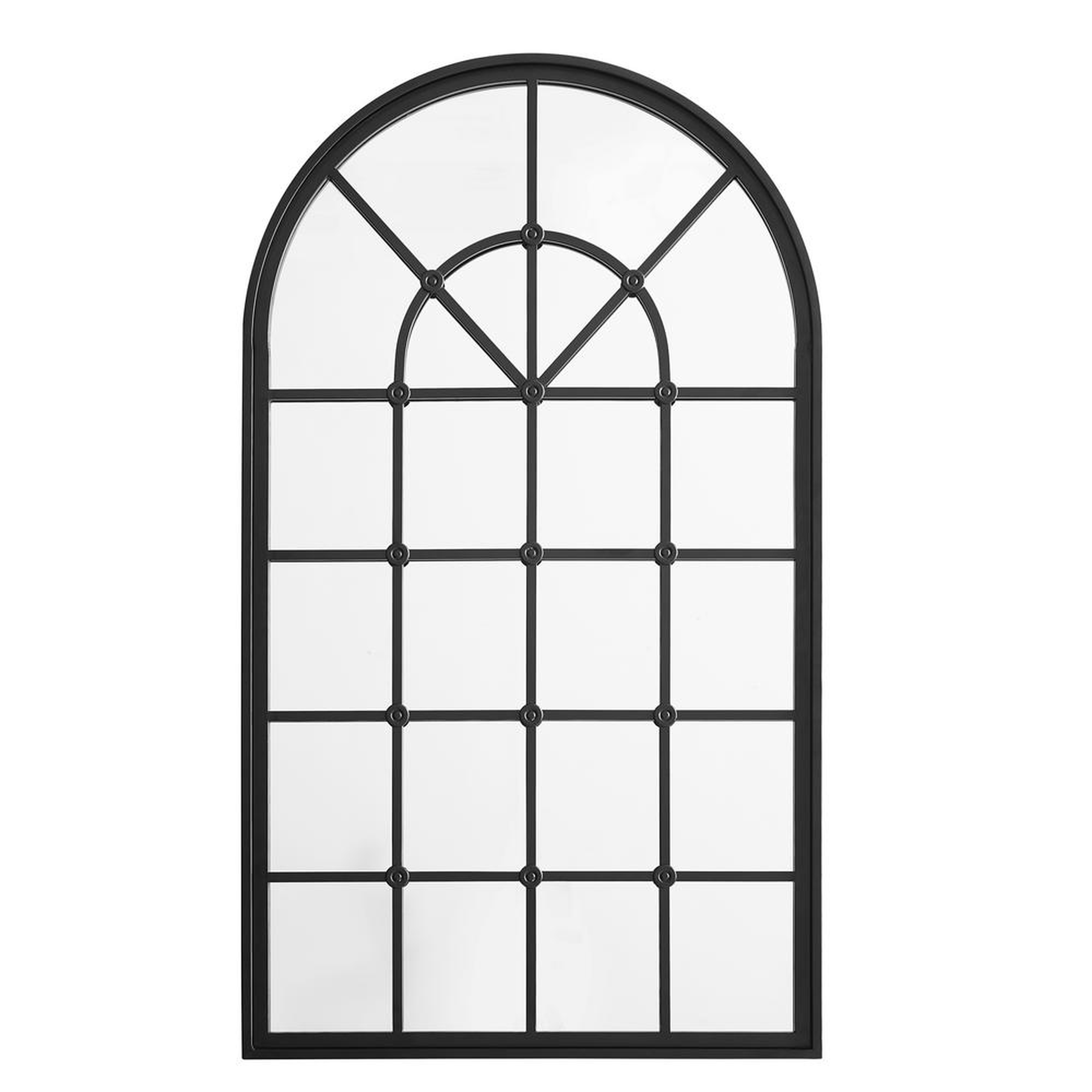 Welwick Designs 50" Arched Windowpane Mirror - Black - Home Depot
