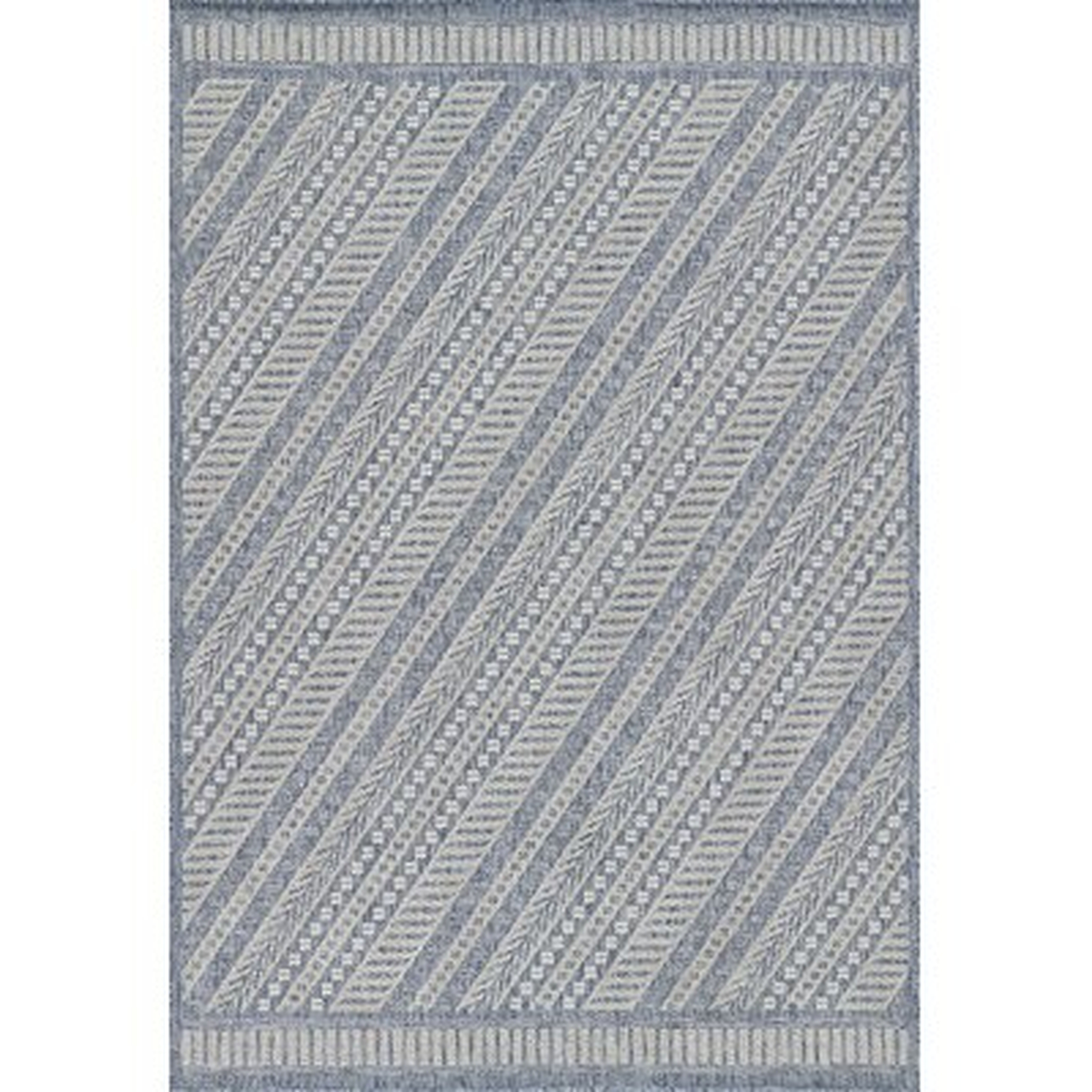 Union Rustic Fecteau Geometric Blue Indoor Outdoor Rug 8 x 10' - Wayfair
