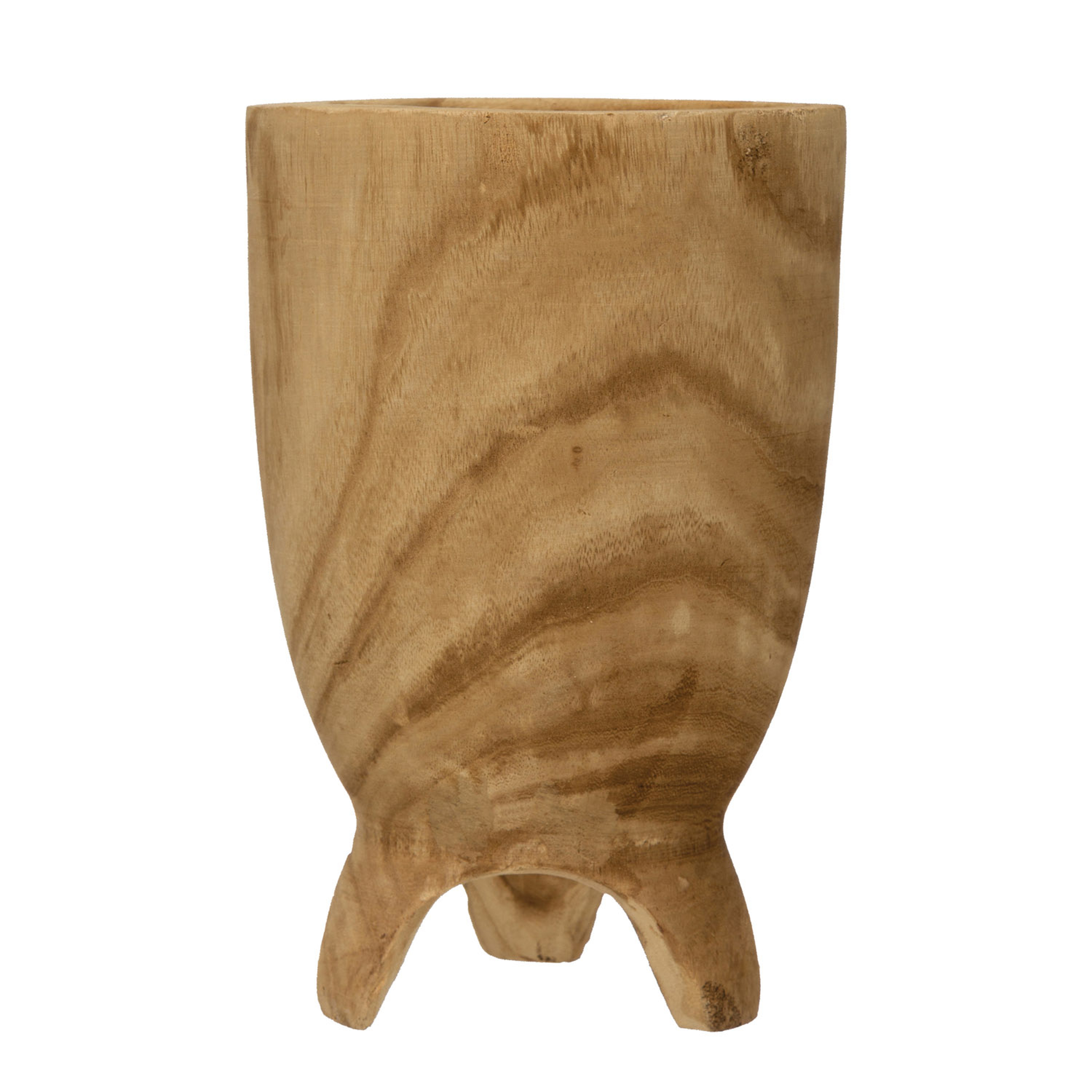 Decorative Paulownia Wood Footed Planter - Creative Co-Op