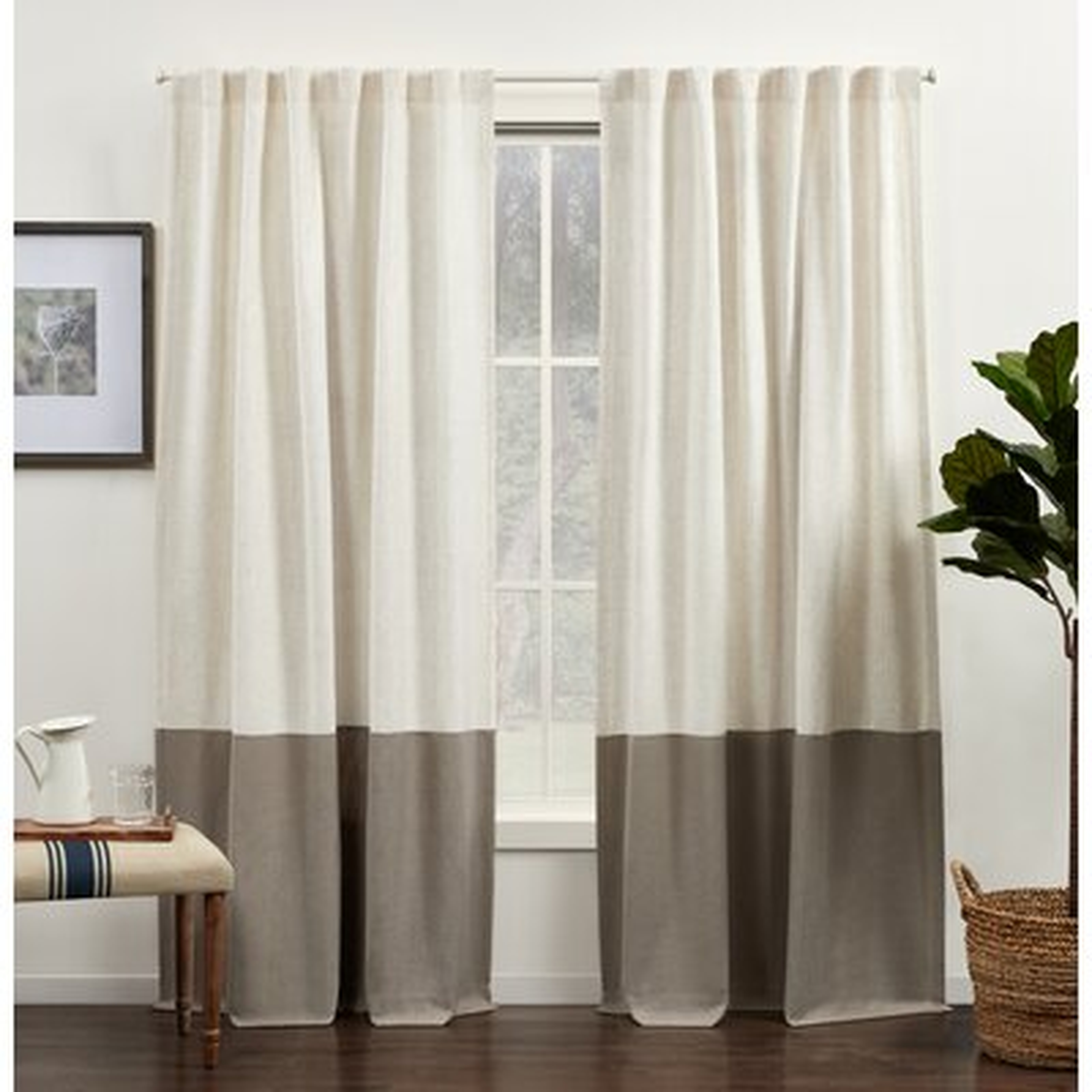 Breece Venice Linen Semi-Sheer Rod Pocket Curtain Panels - Birch Lane