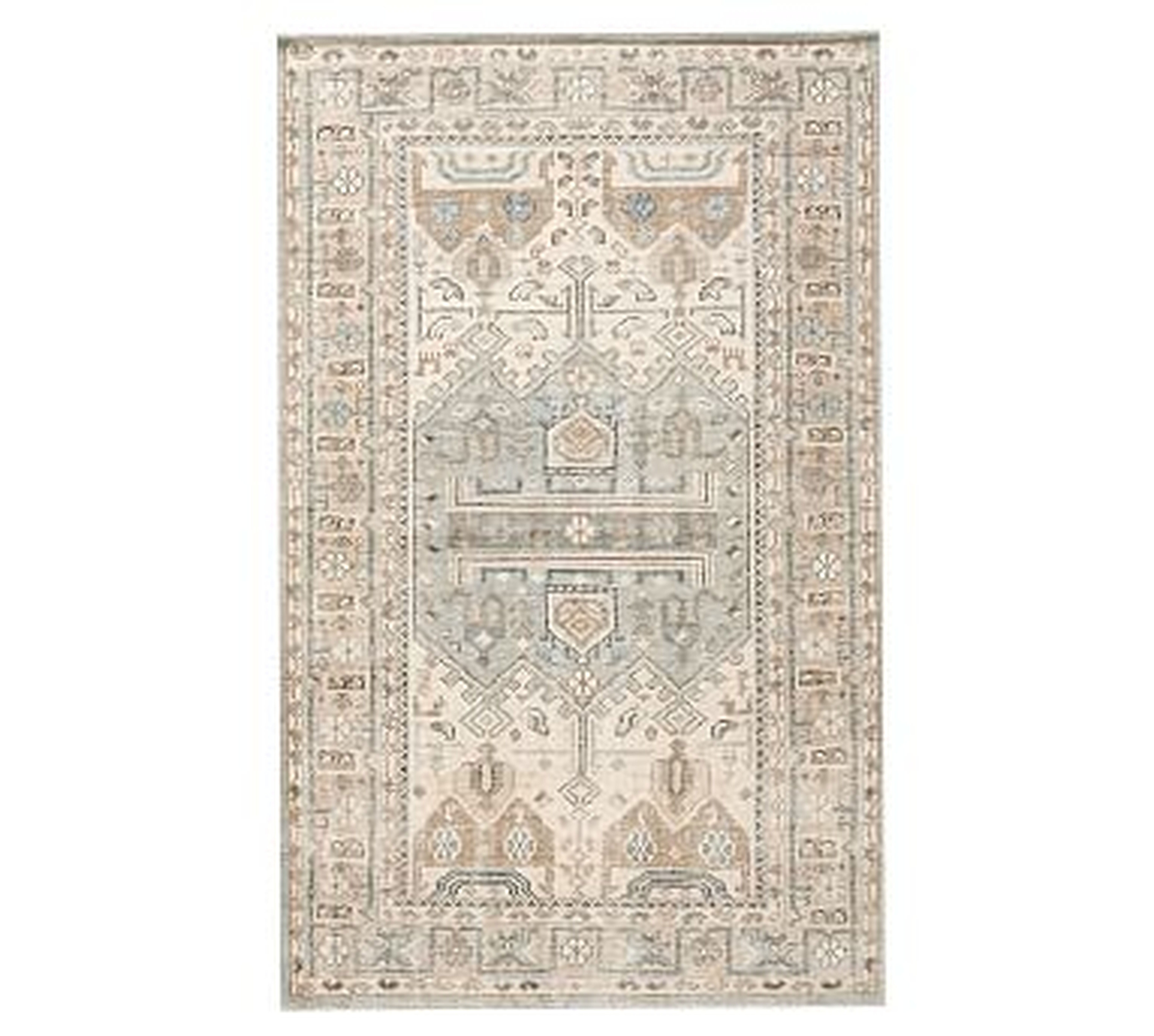 Nicolette Hand-Knotted Wool Rug, Cool Multi, 9 x 12' - Pottery Barn