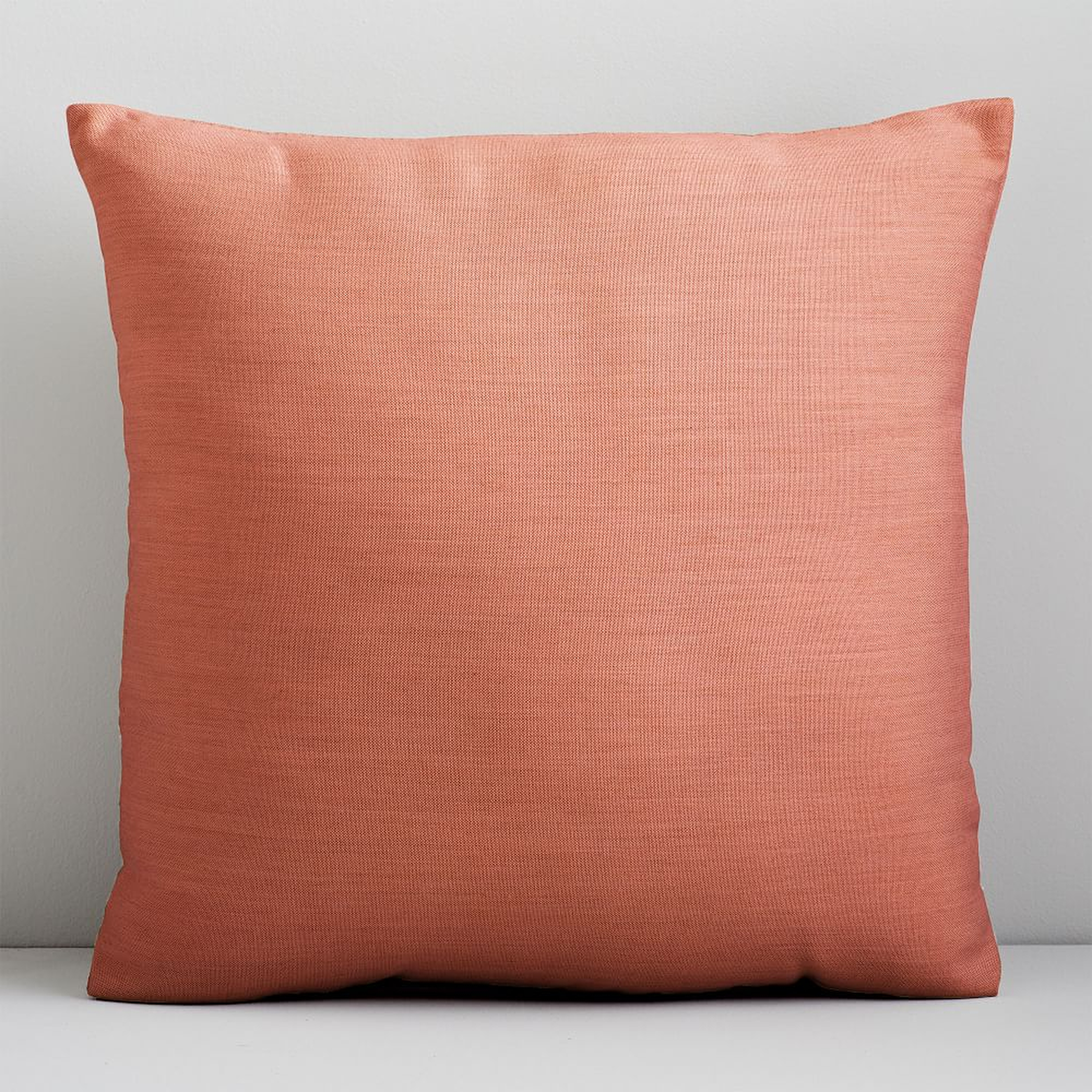 Sunbrella Indoor/Outdoor Cast Pillow, 18"x18", Coral - West Elm