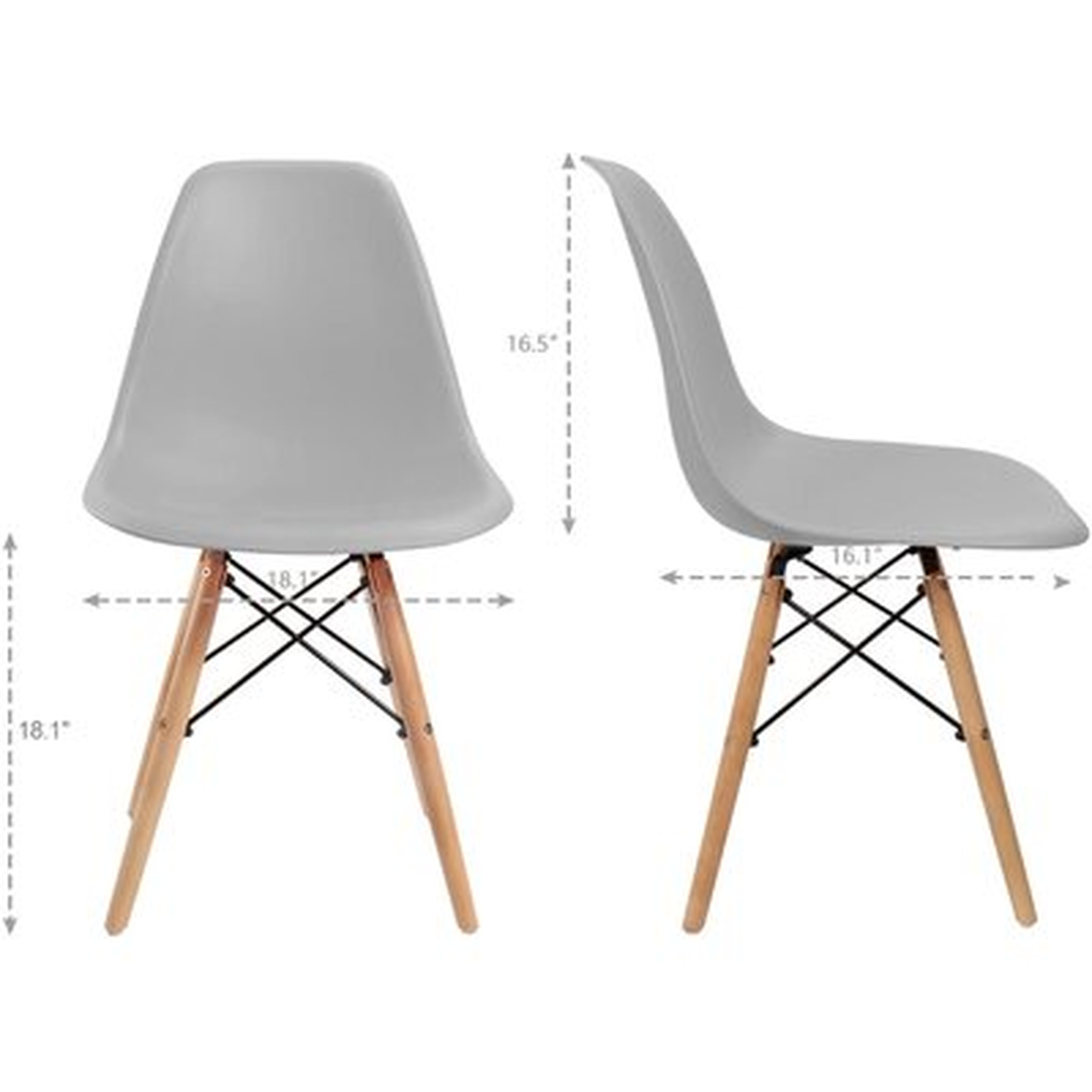 Pre Assembled Style Mid Century Modern Dsw Shell Lounge Plastic Kitchen Dining Chairs (set Of 4) - Wayfair