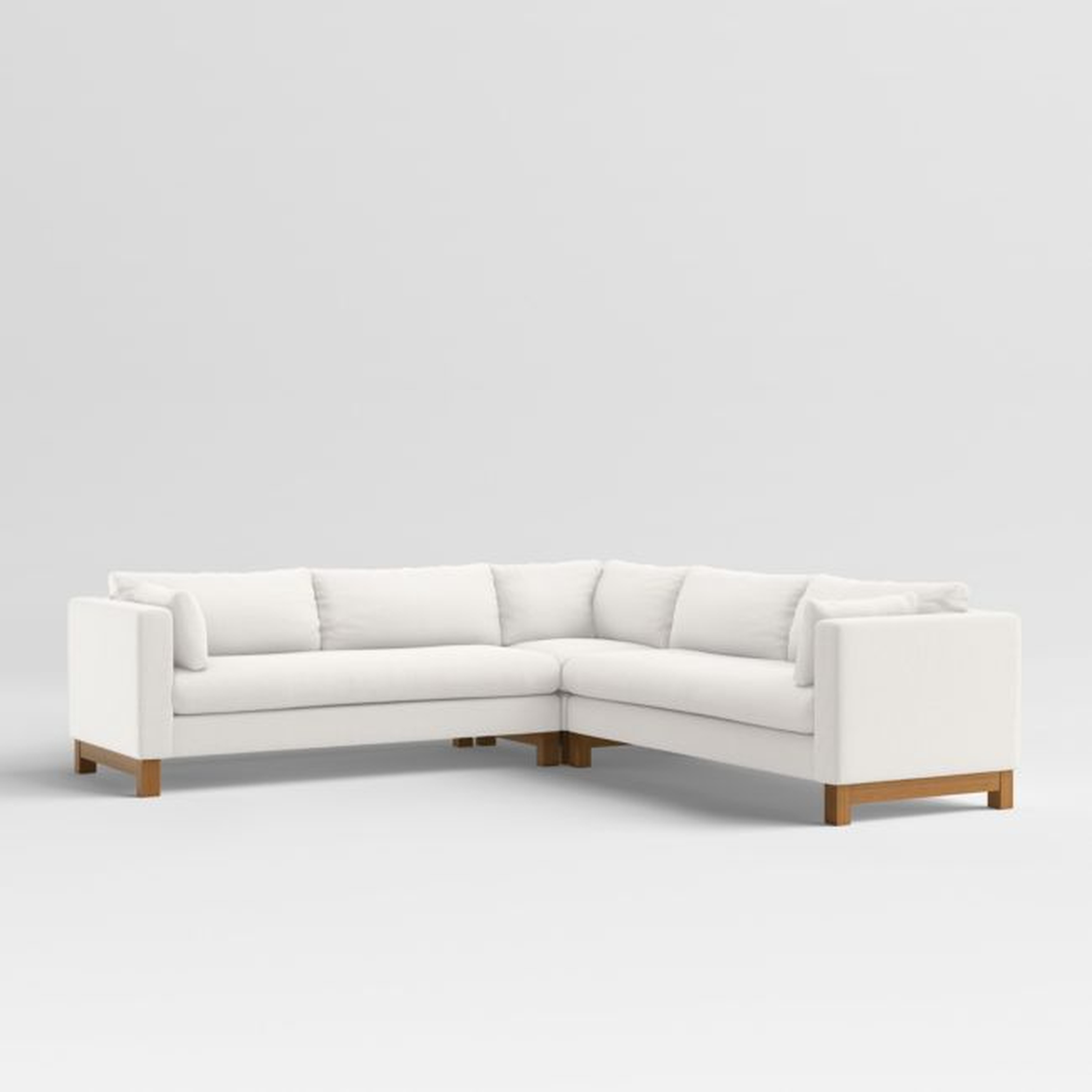 Pacific Bench 3-Piece L-Shaped Sectional Sofa with Wood Legs - Crate and Barrel