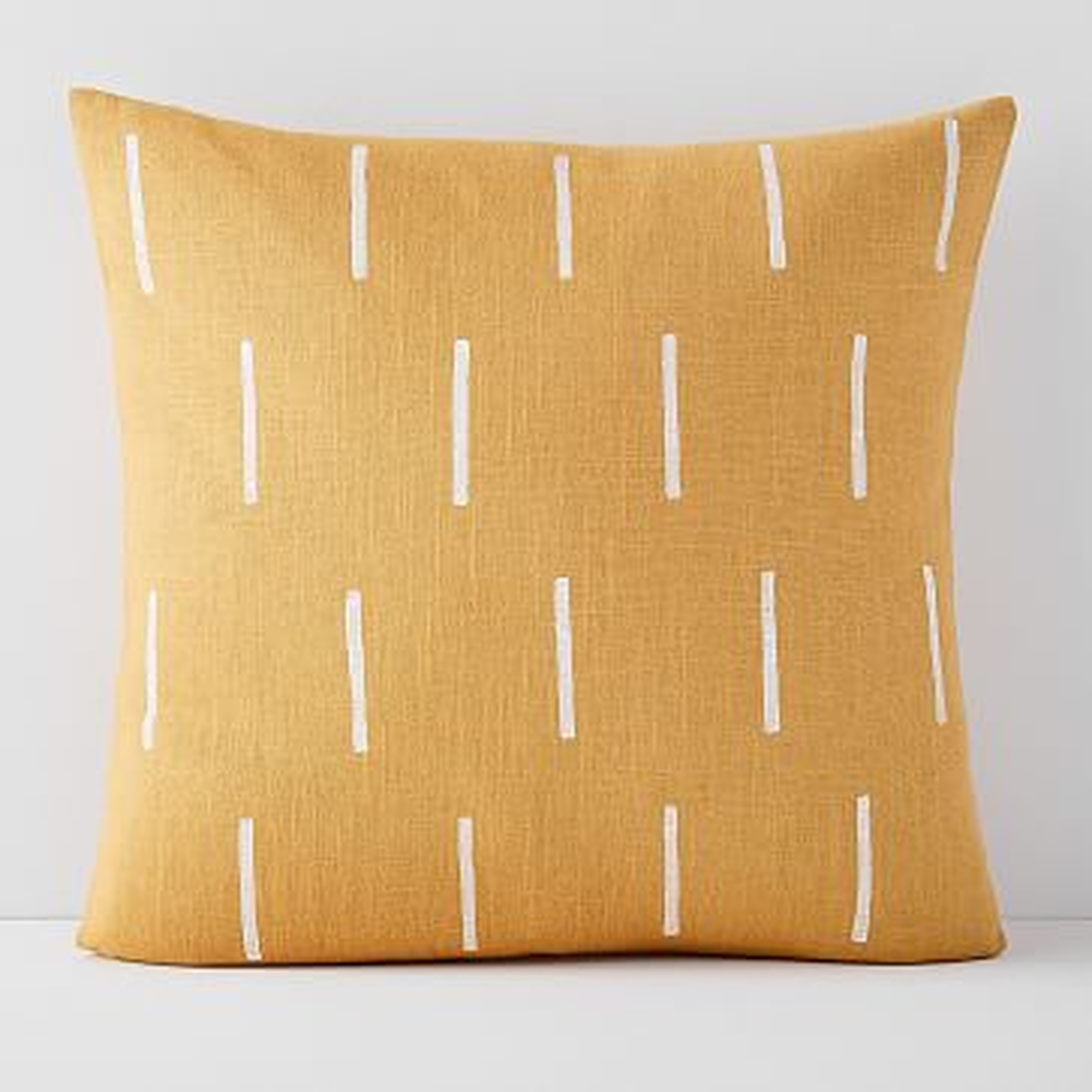 Flax + Symbol Pillow Cover, Mustard Lines - West Elm