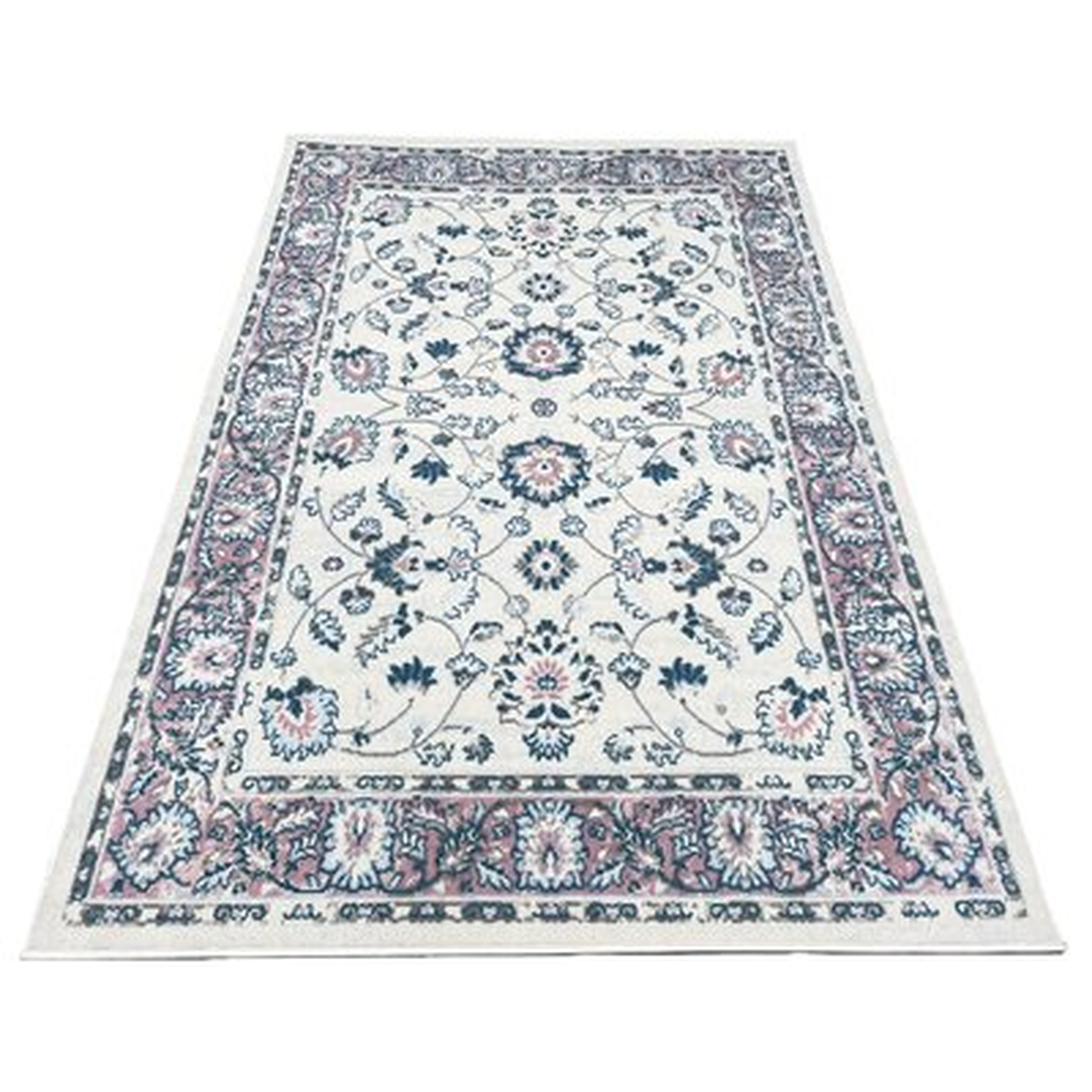 Ivory Beige Light Blue Pink Floral Traditional Vintage Oriental Area Rug Carpet - Wayfair