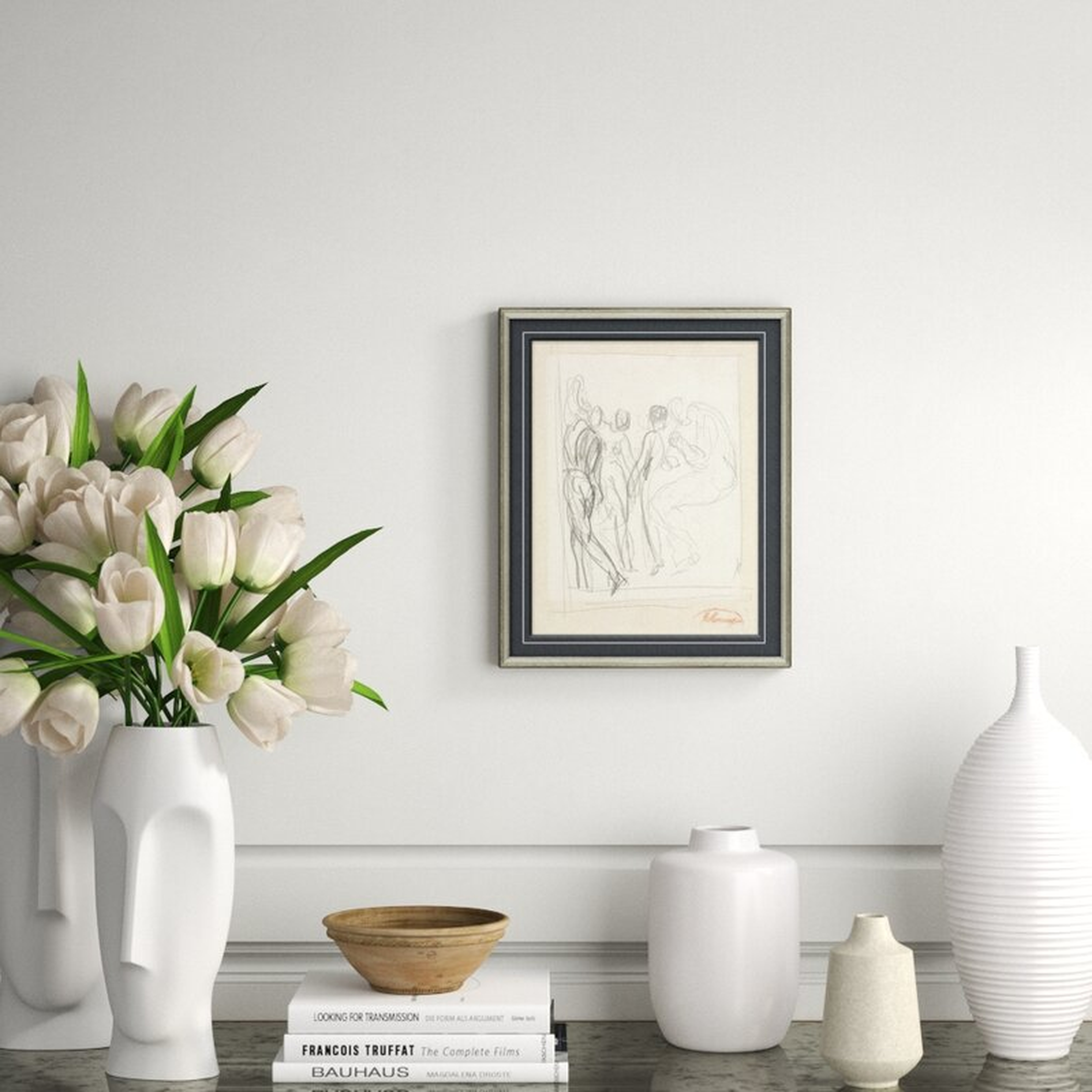 Soicher Marin 'Figure Sketch' - Picture Frame Drawing Print on Paper - Perigold