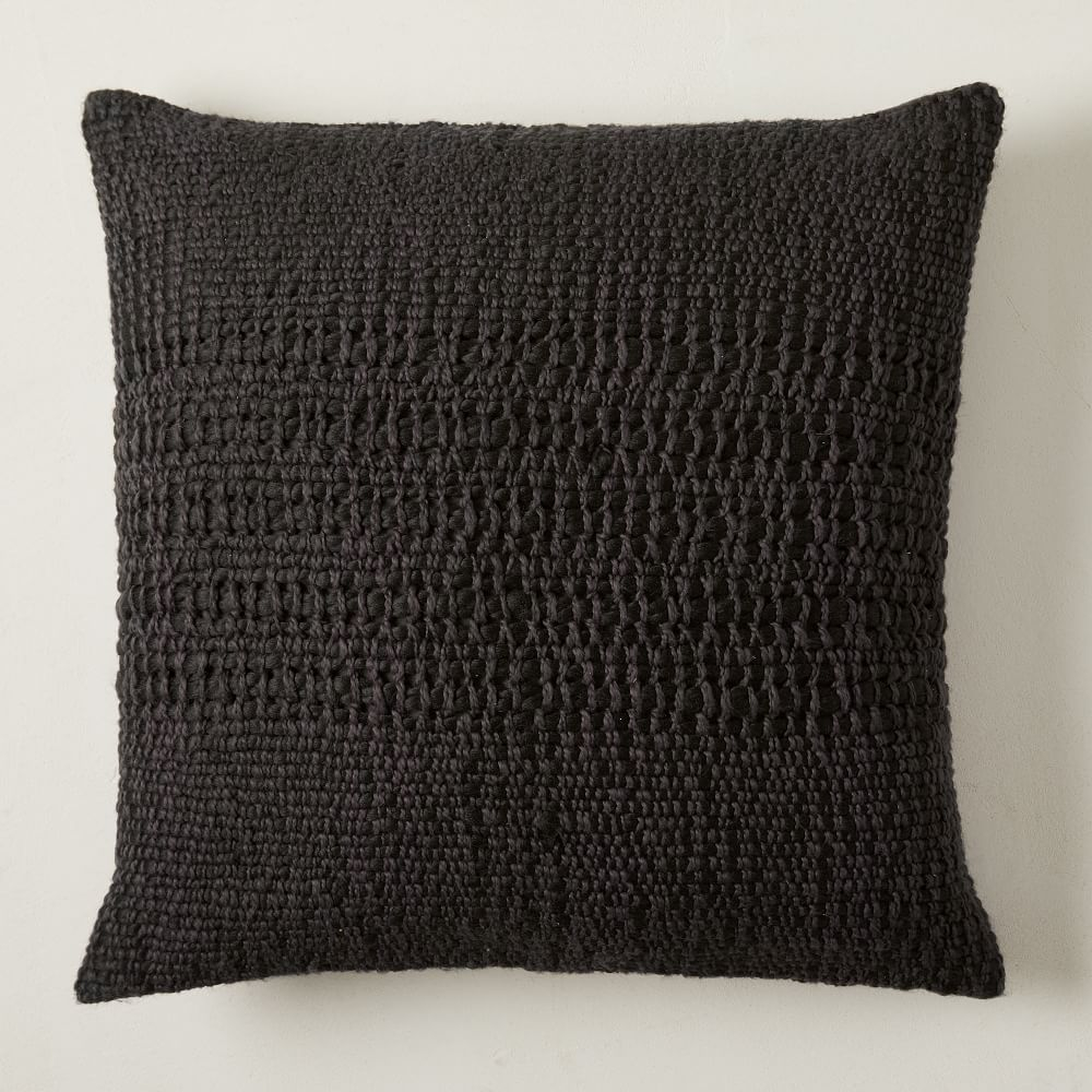 Cozy Weave Pillow Cover, 24"x24", Slate - West Elm