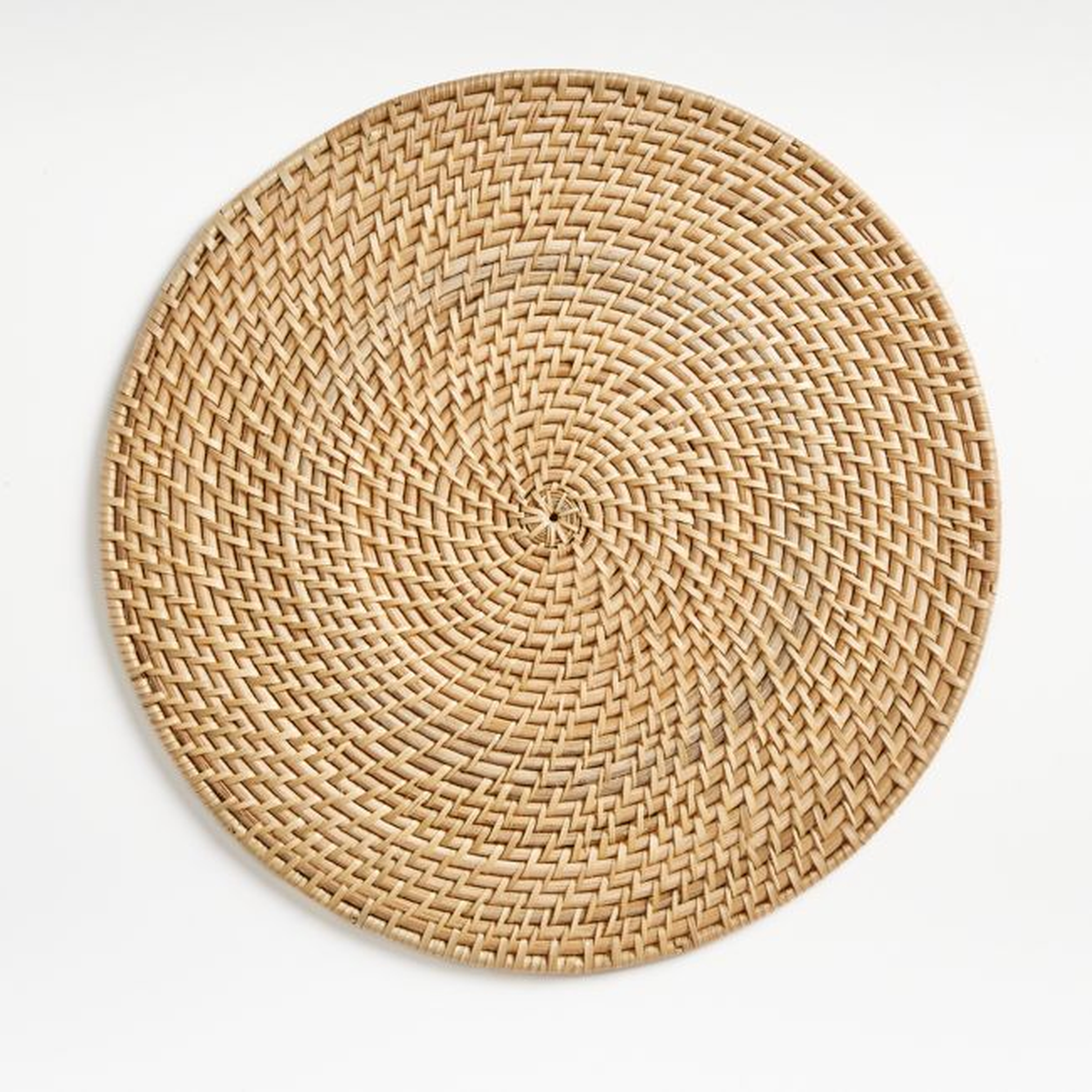 Artesia Round Natural Woven Rattan Placemat - Crate and Barrel