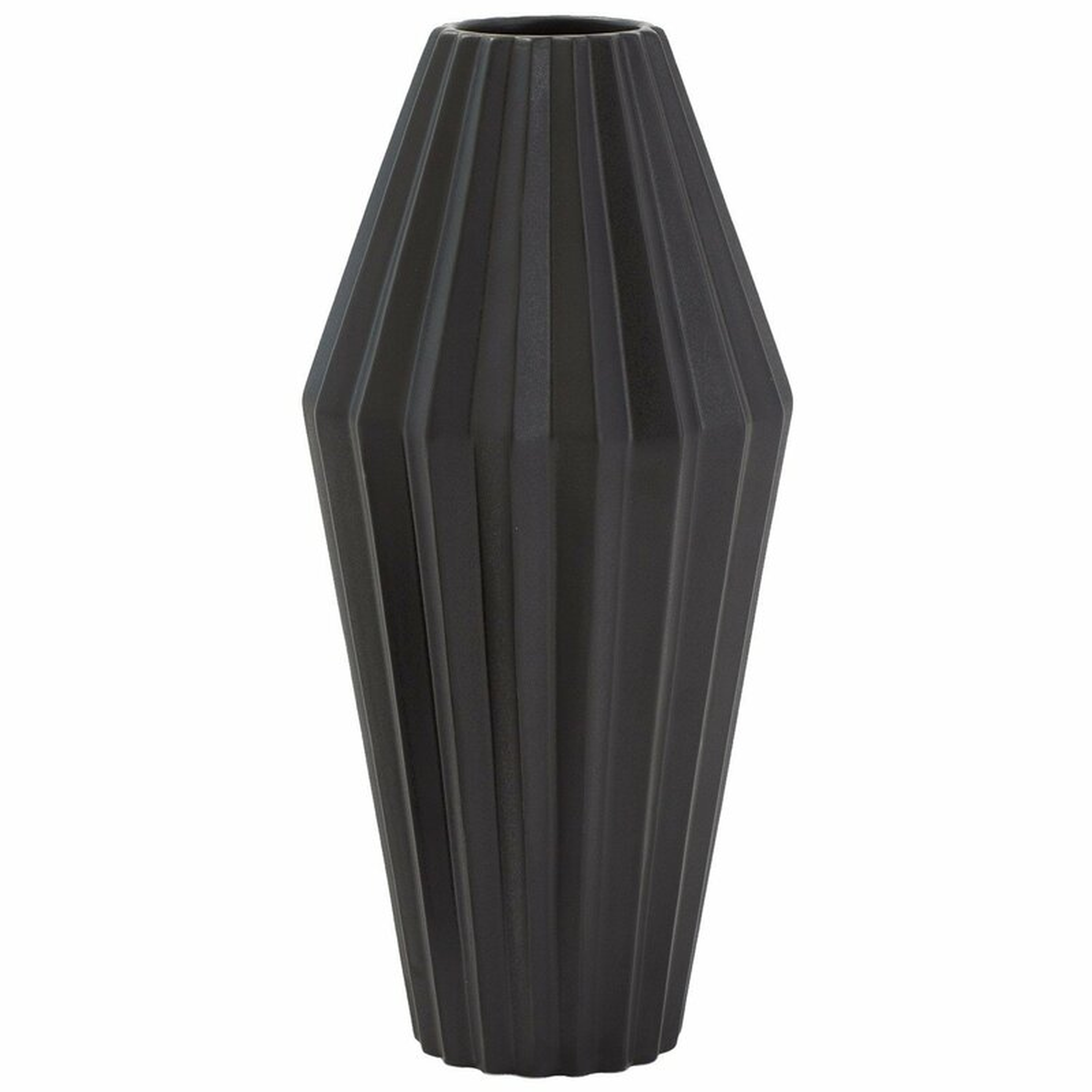 Global Views Milos Vase Color: Matte Black, Size: 6" H x 3" W x 3" D - Perigold