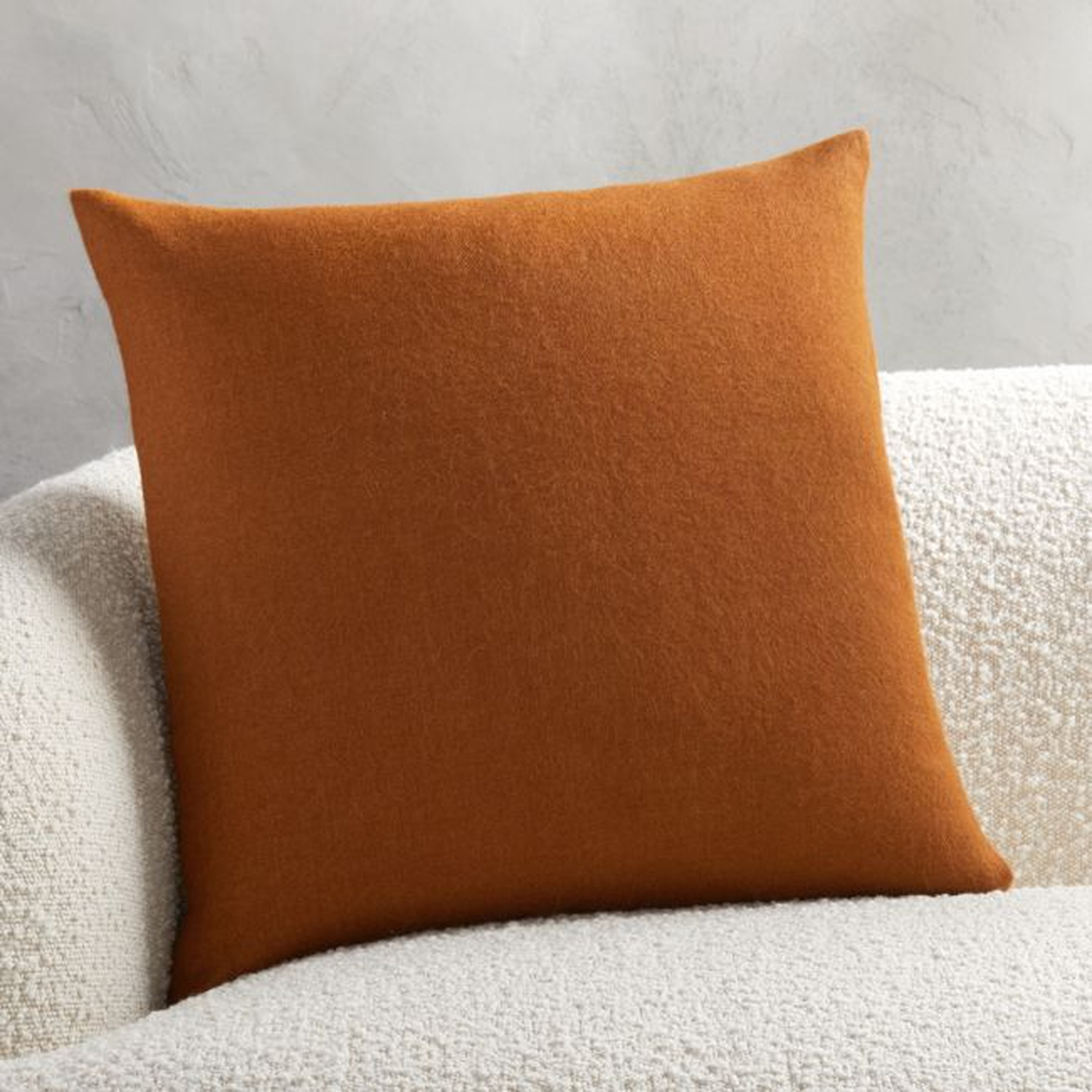 20" Alpaca Copper Pillow with Feather-Down Insert - CB2