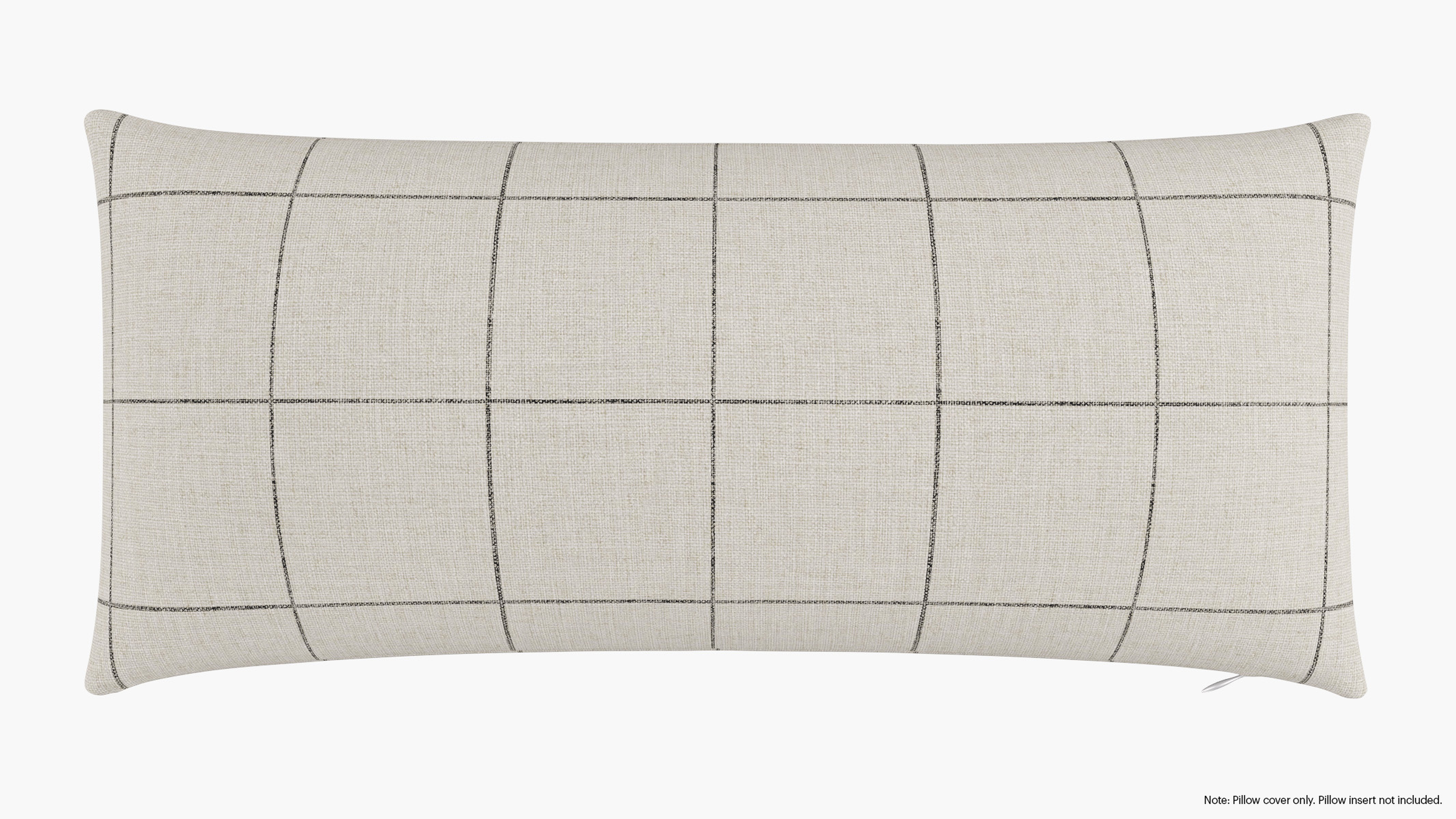 Throw Pillow Cover 14" x 30", Coal Windowpane, 14" x 30" - The Inside