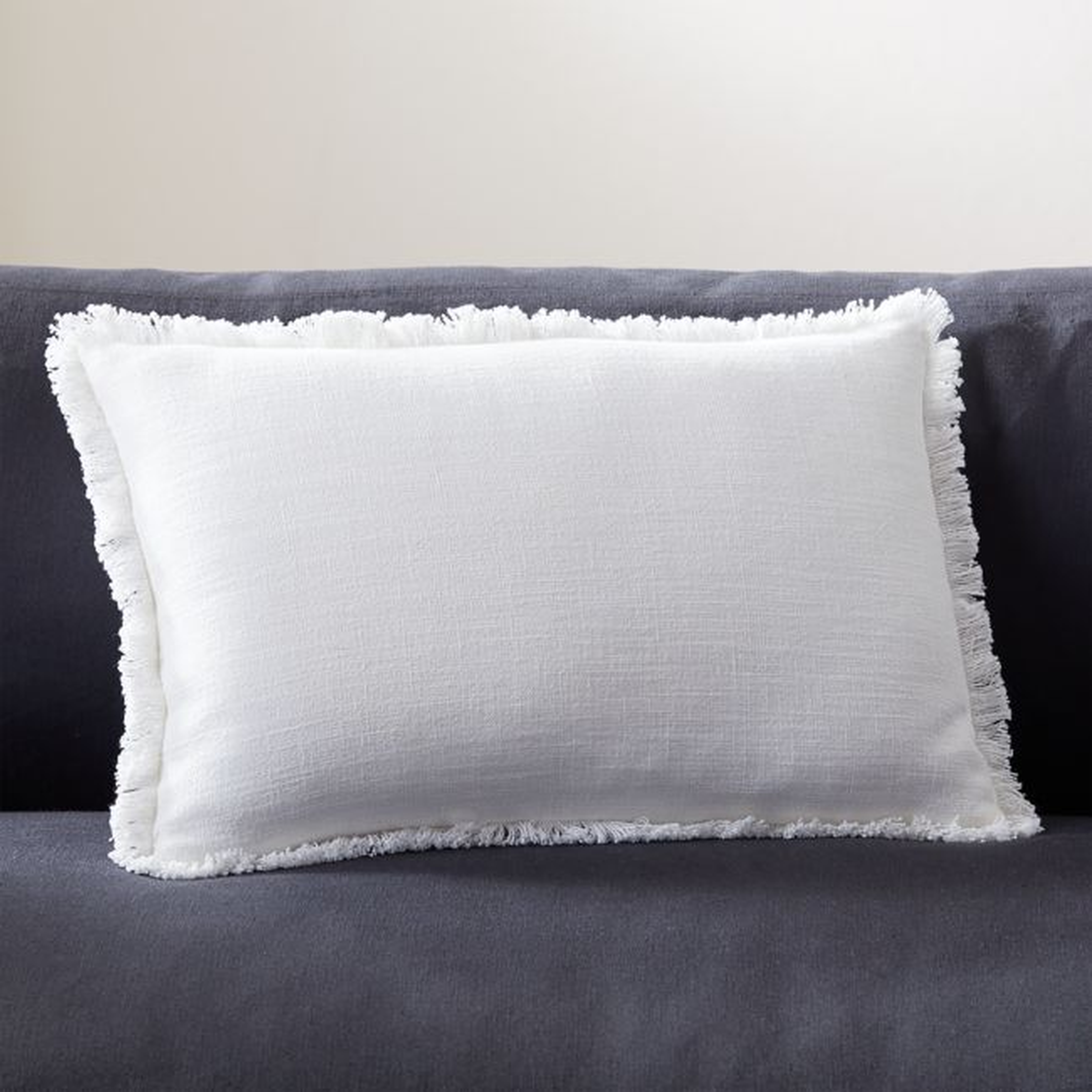 18"x12" Eyelash Ivory Pillow with Feather-Down Insert - CB2
