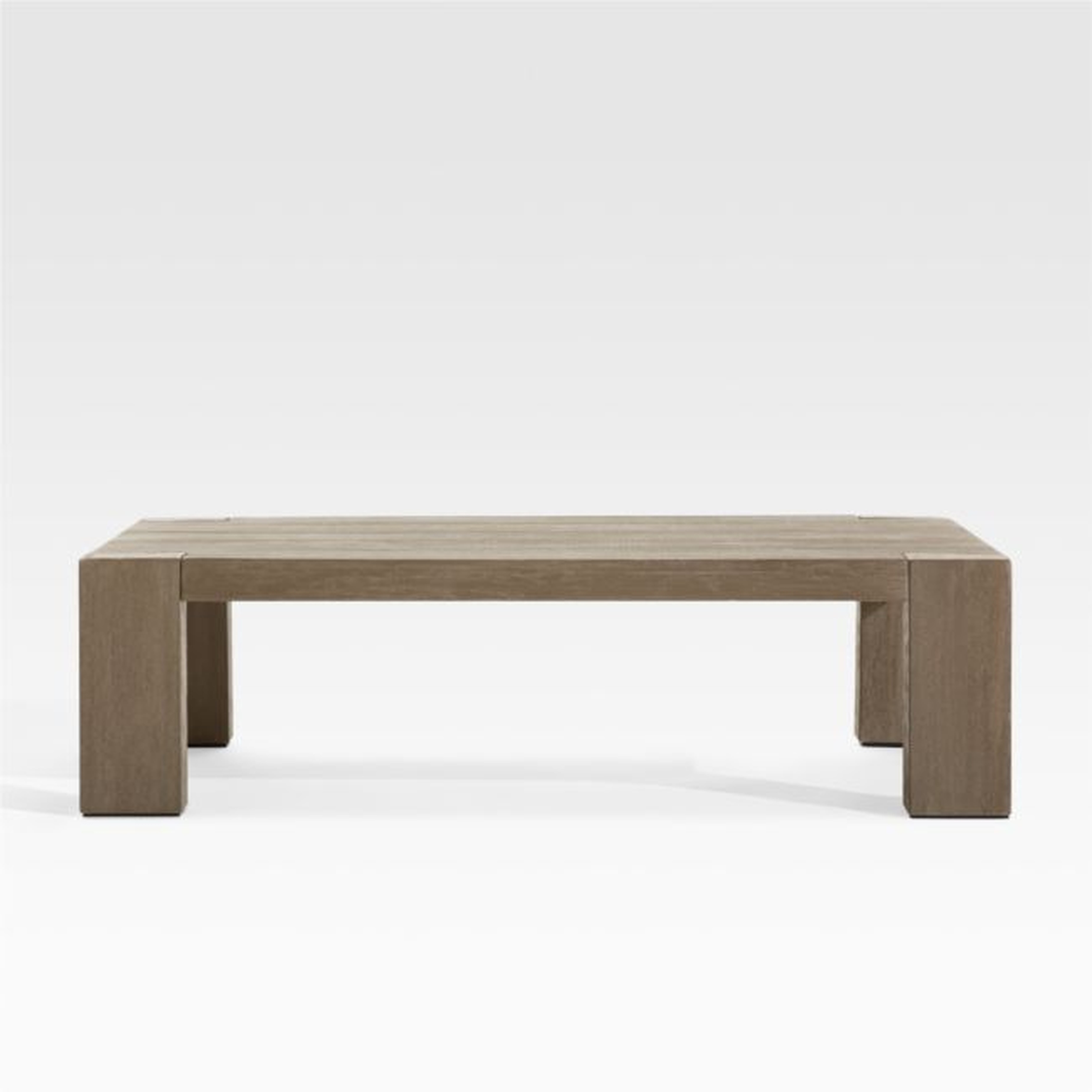 Ashore Grey Solid Mahogany Wood Outdoor Coffee Table - Crate and Barrel