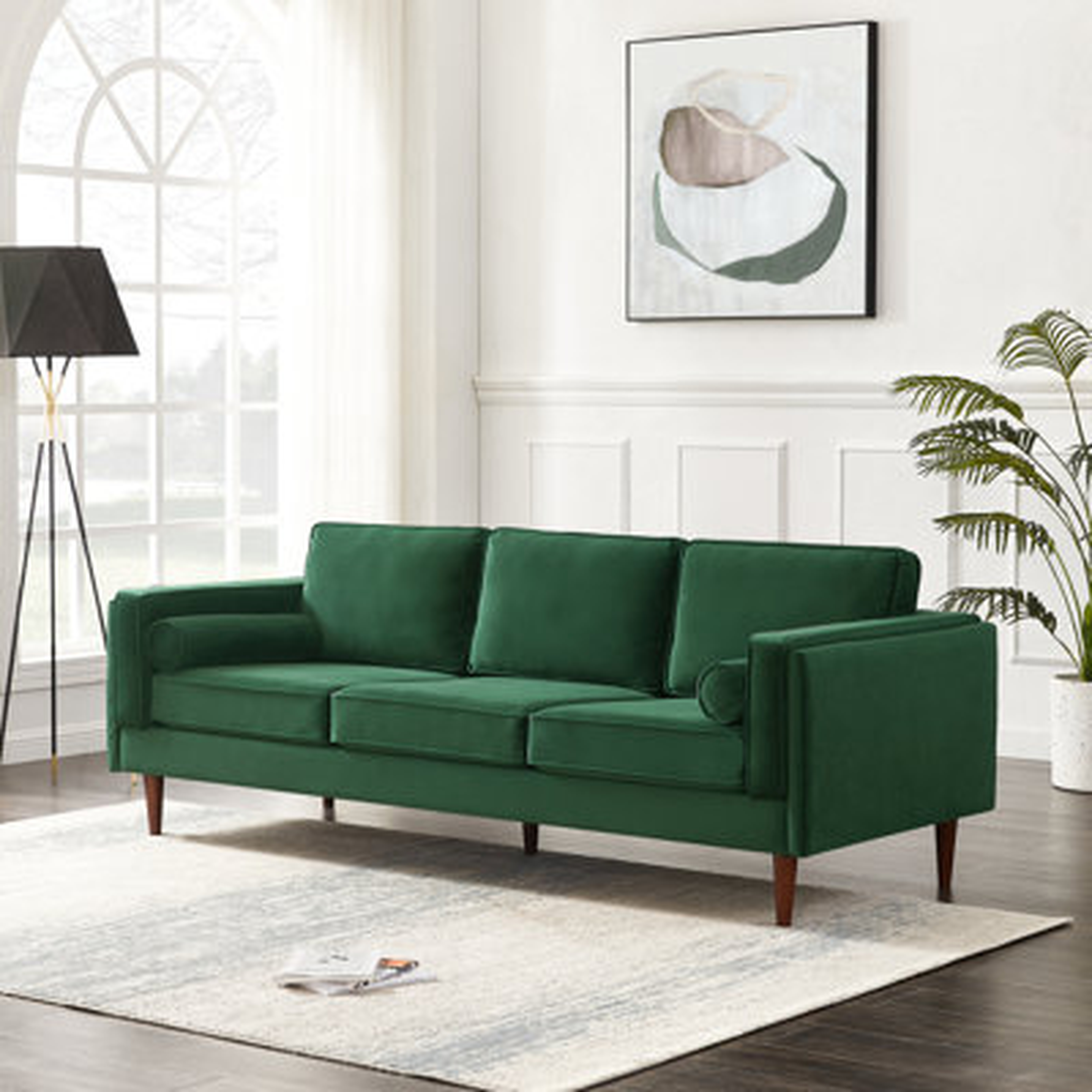 Lindel 86" Velvet Square Arm Sofa with Reversible Cushions - Wayfair