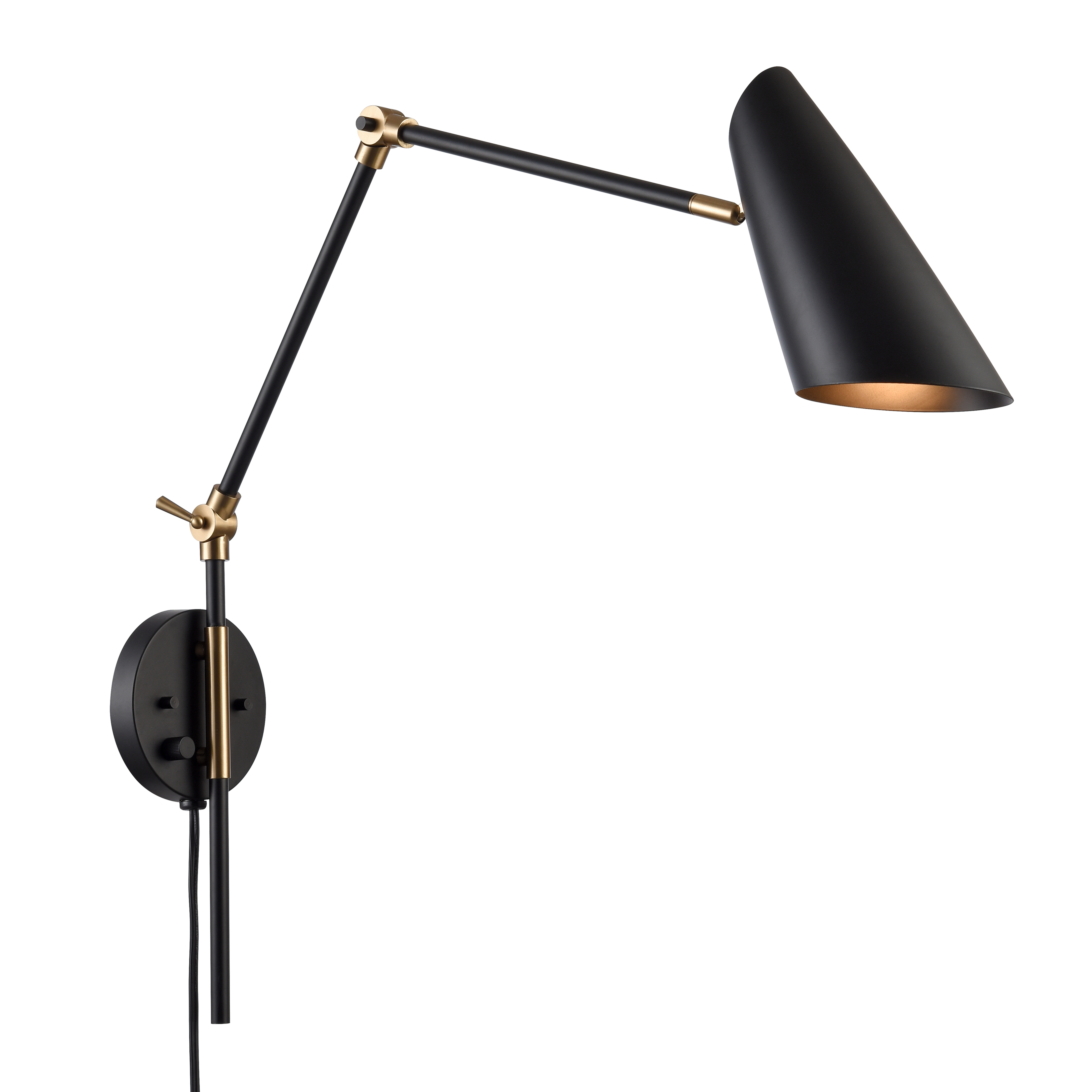 Stanley 17.75'' High 1-Light Swingarm Sconce - Matte Black - Elk Home