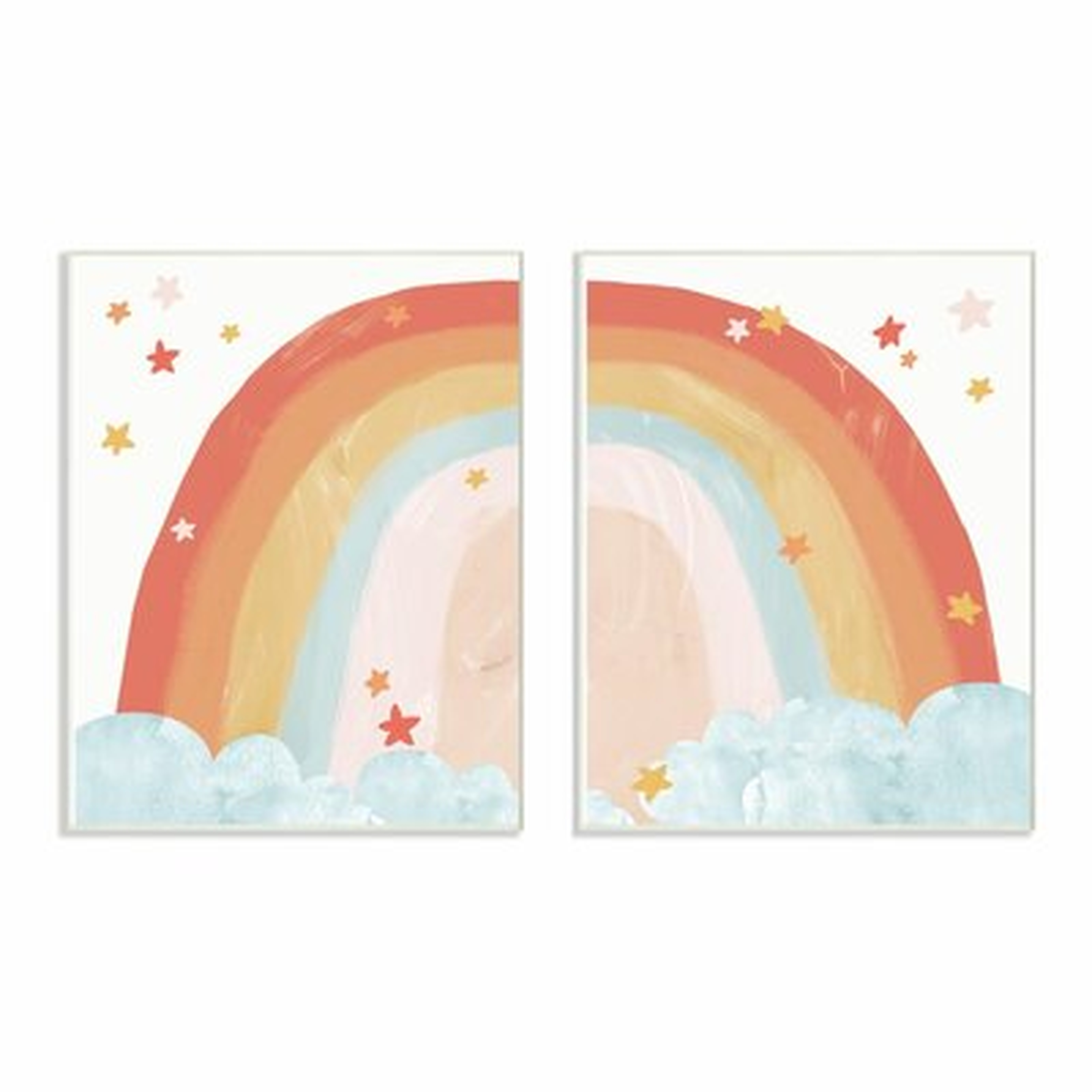 Seidel Rainbow Stars Painting 2 Piece Set by Daphne Polselli Kids Wall Décor - Wayfair