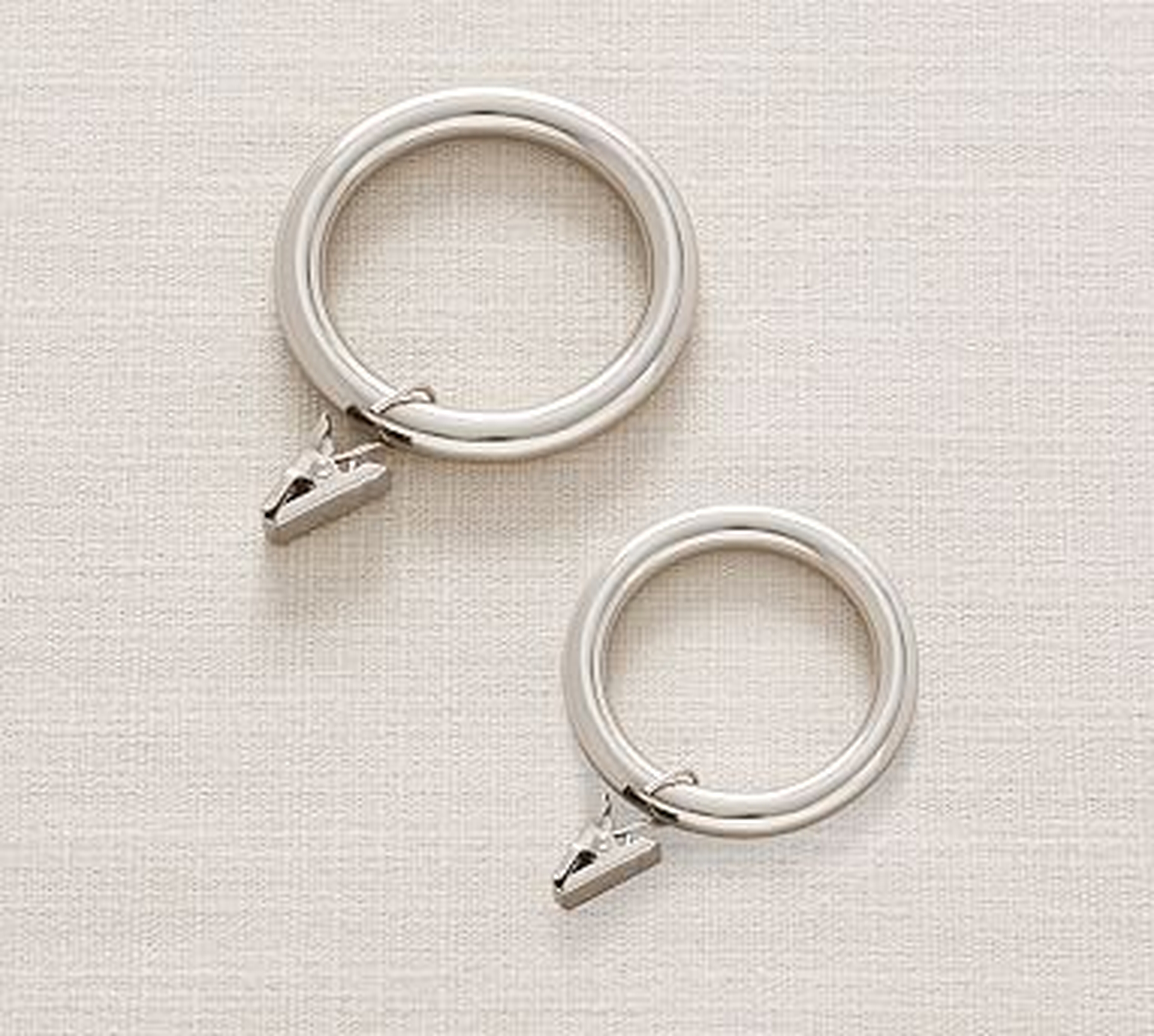 Single Curtain Clip Ring, Large, Polished Nickel Finish - Pottery Barn