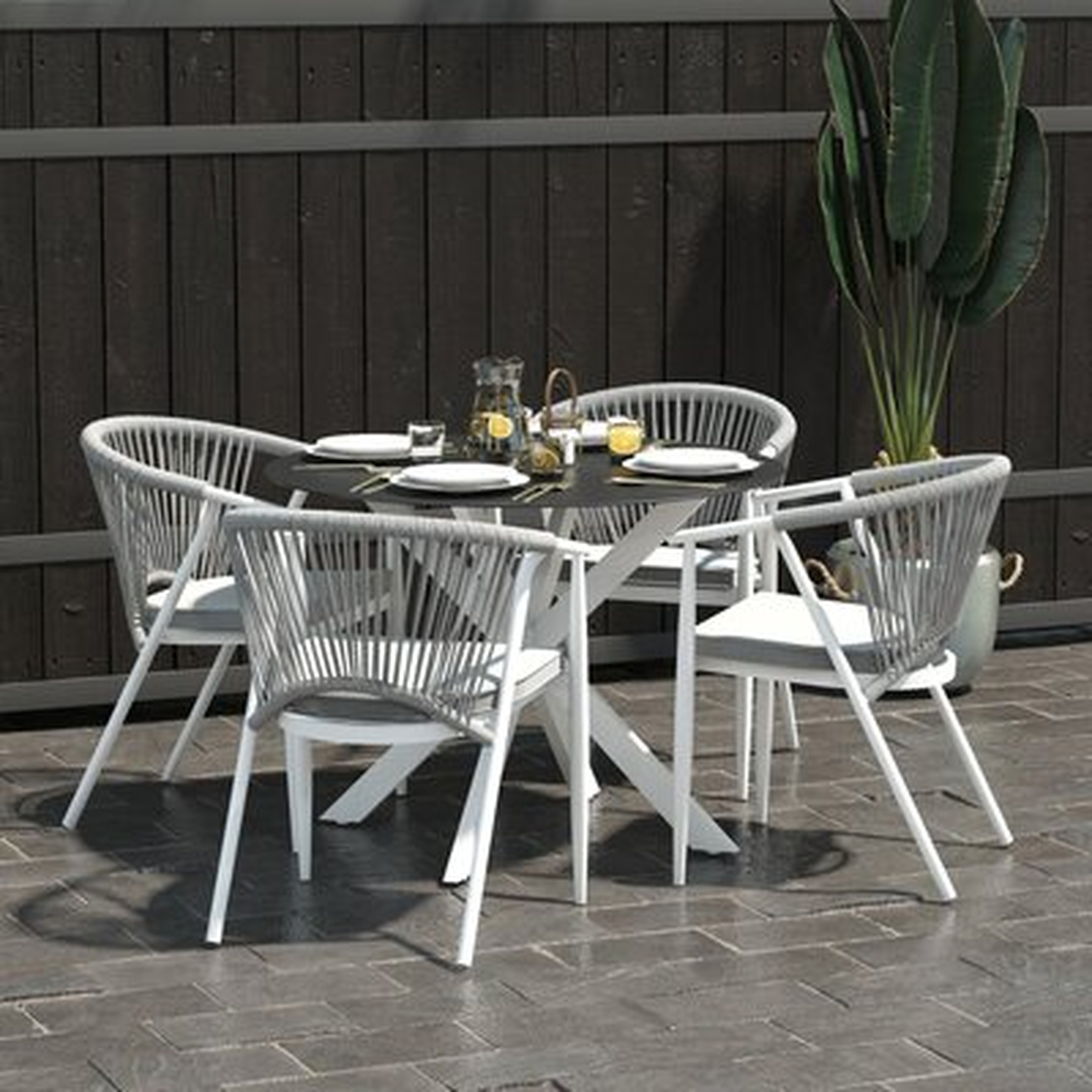 Circi Round 4 - Person 36" Long Dining Set with Cushions - Wayfair