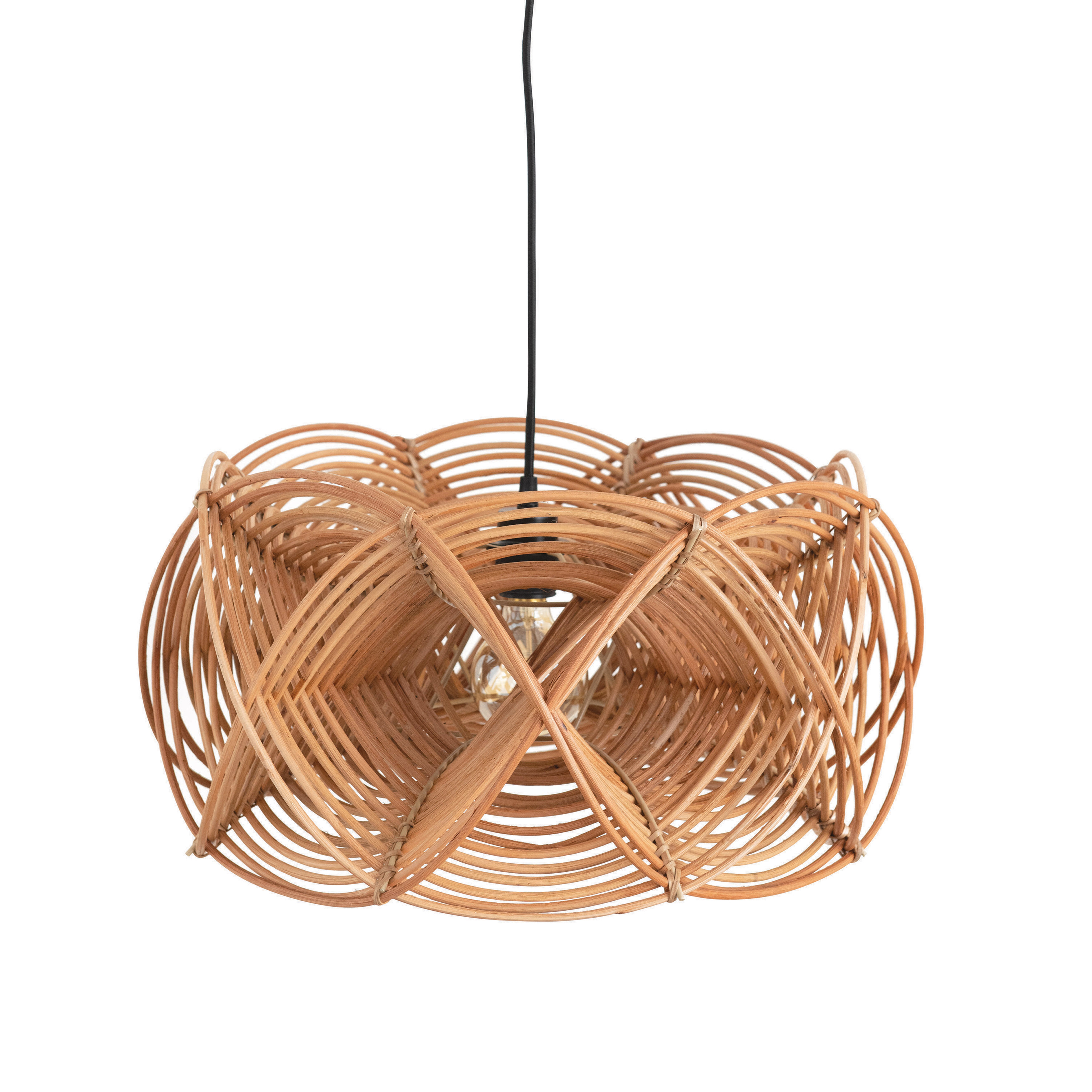 Hand-Woven Rattan Pendant Lamp, 8' Cord (60 Watt Bulb Maximum, Hardwire Only) - Bloomingville