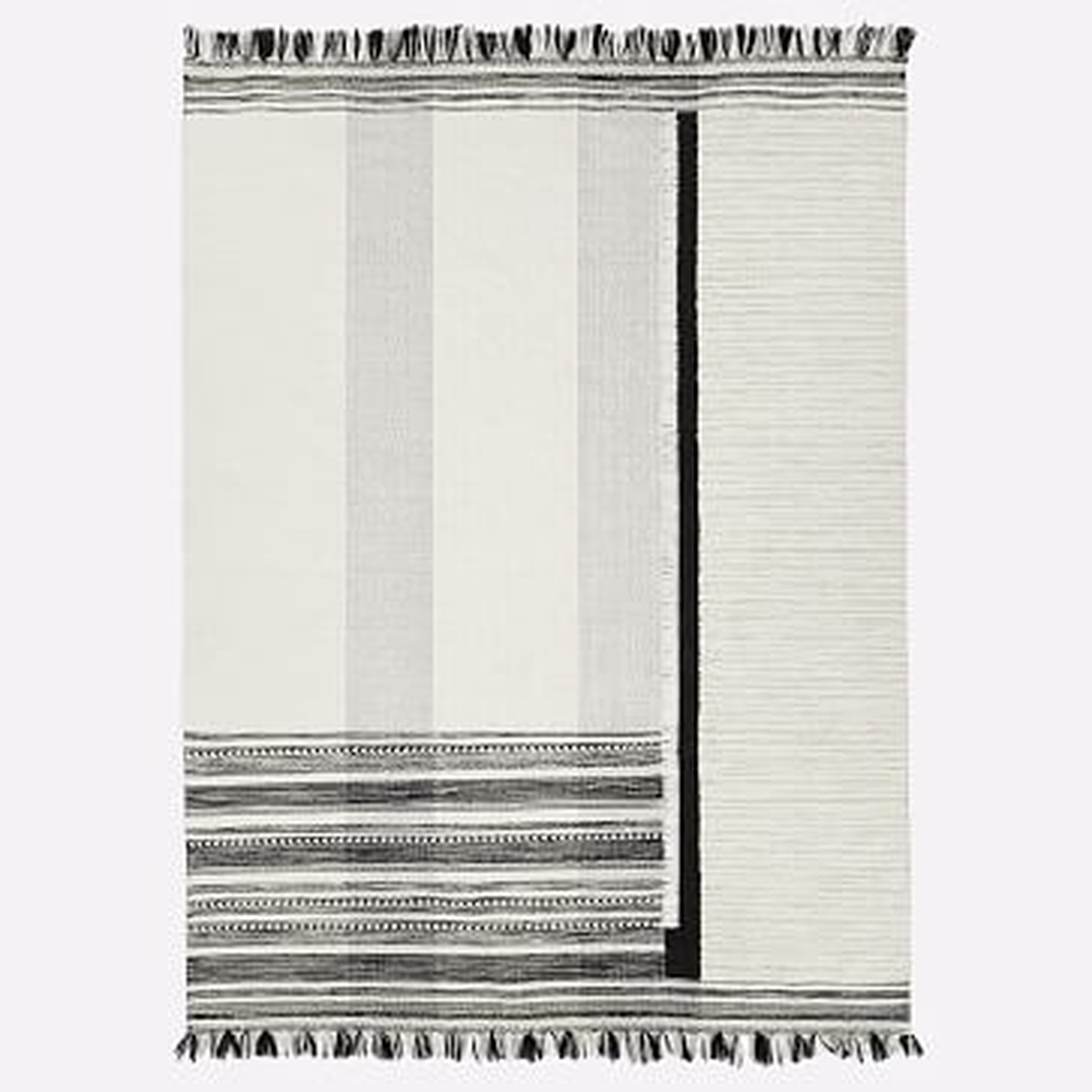 Blocks And Bands Rug, 8x10, White - West Elm
