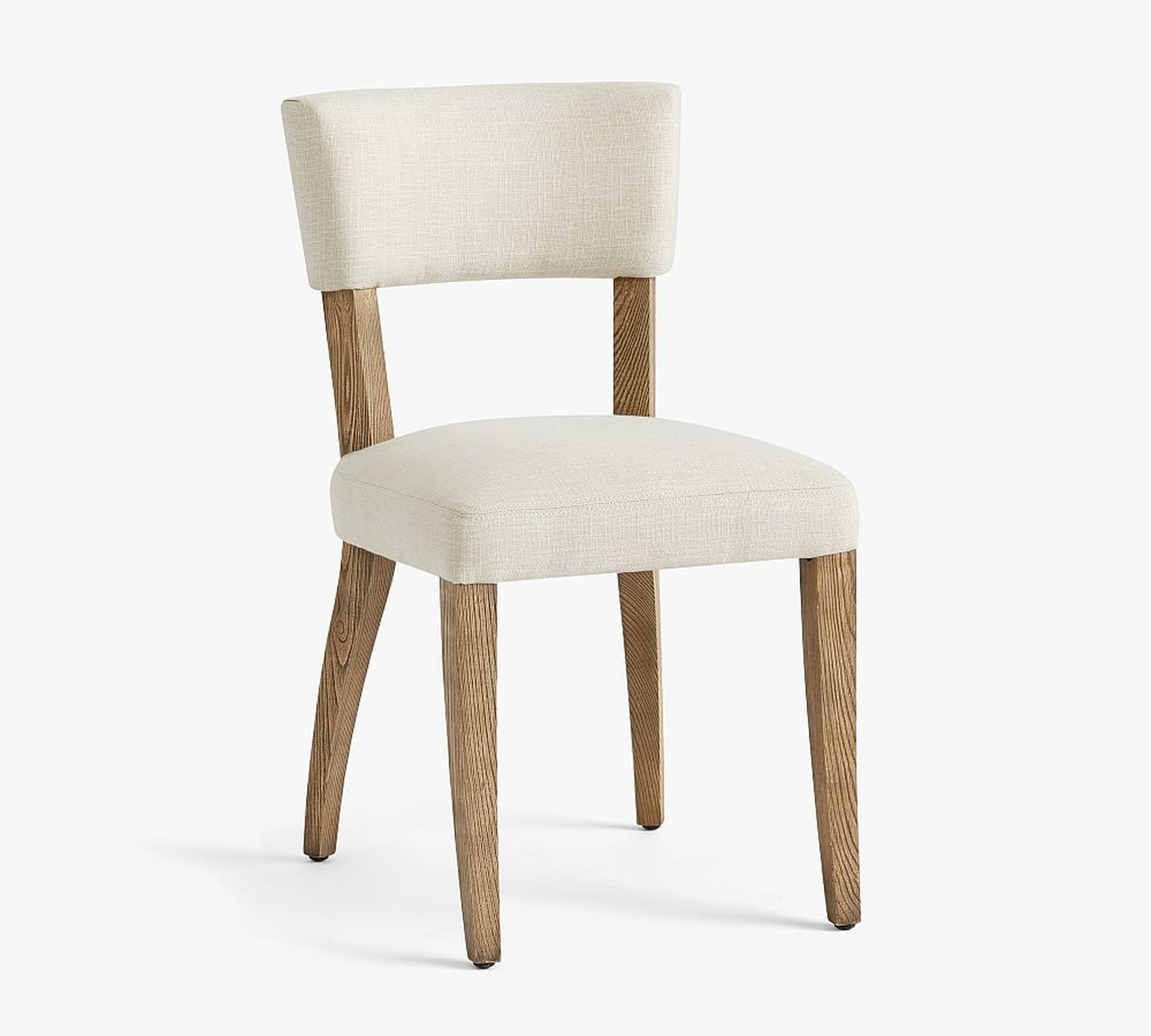 Payson Upholstered Dining Side Chair, Seadrift Leg, Basketweave Slub Oatmeal - Pottery Barn