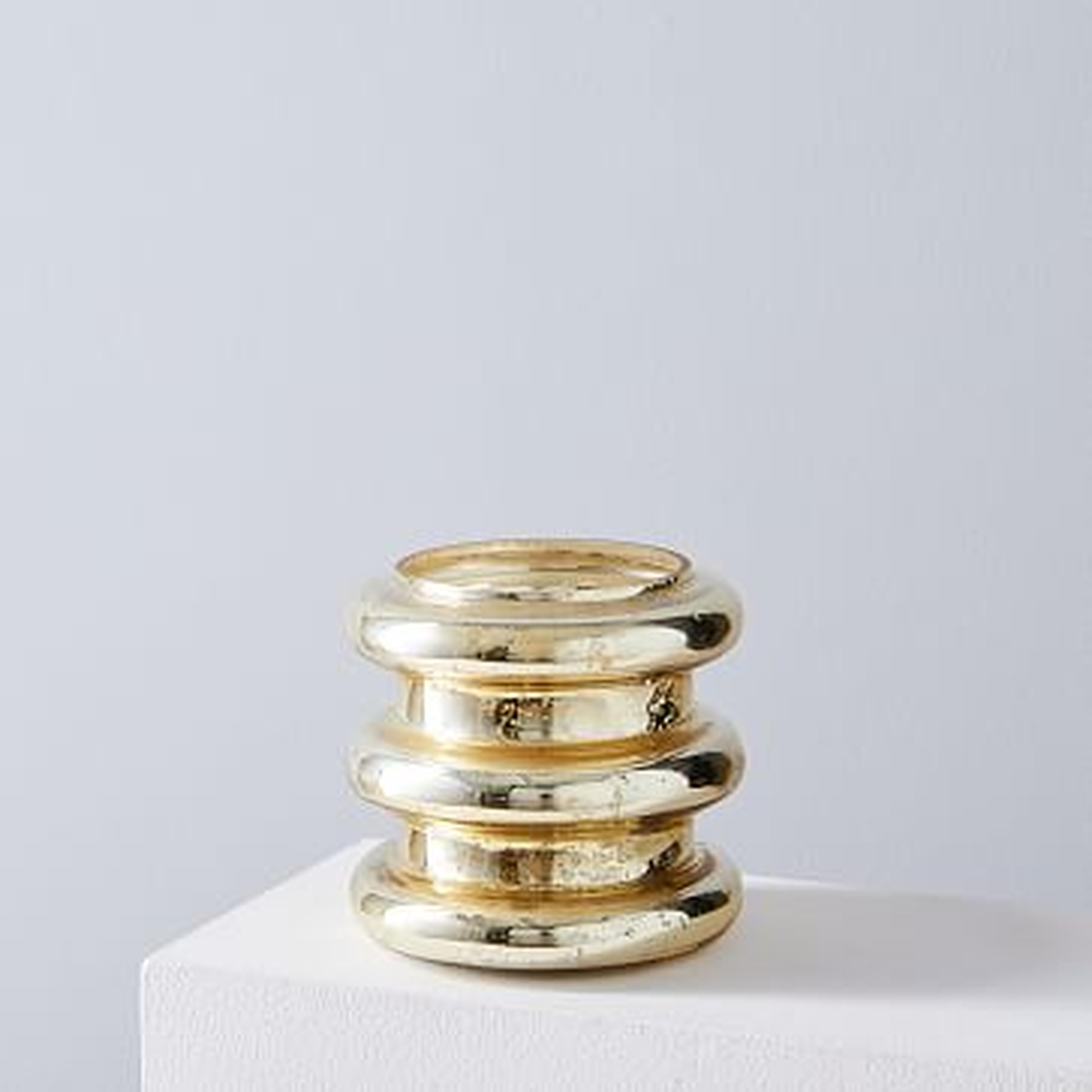 Stacked Mercury Candles, Gold, Small - West Elm