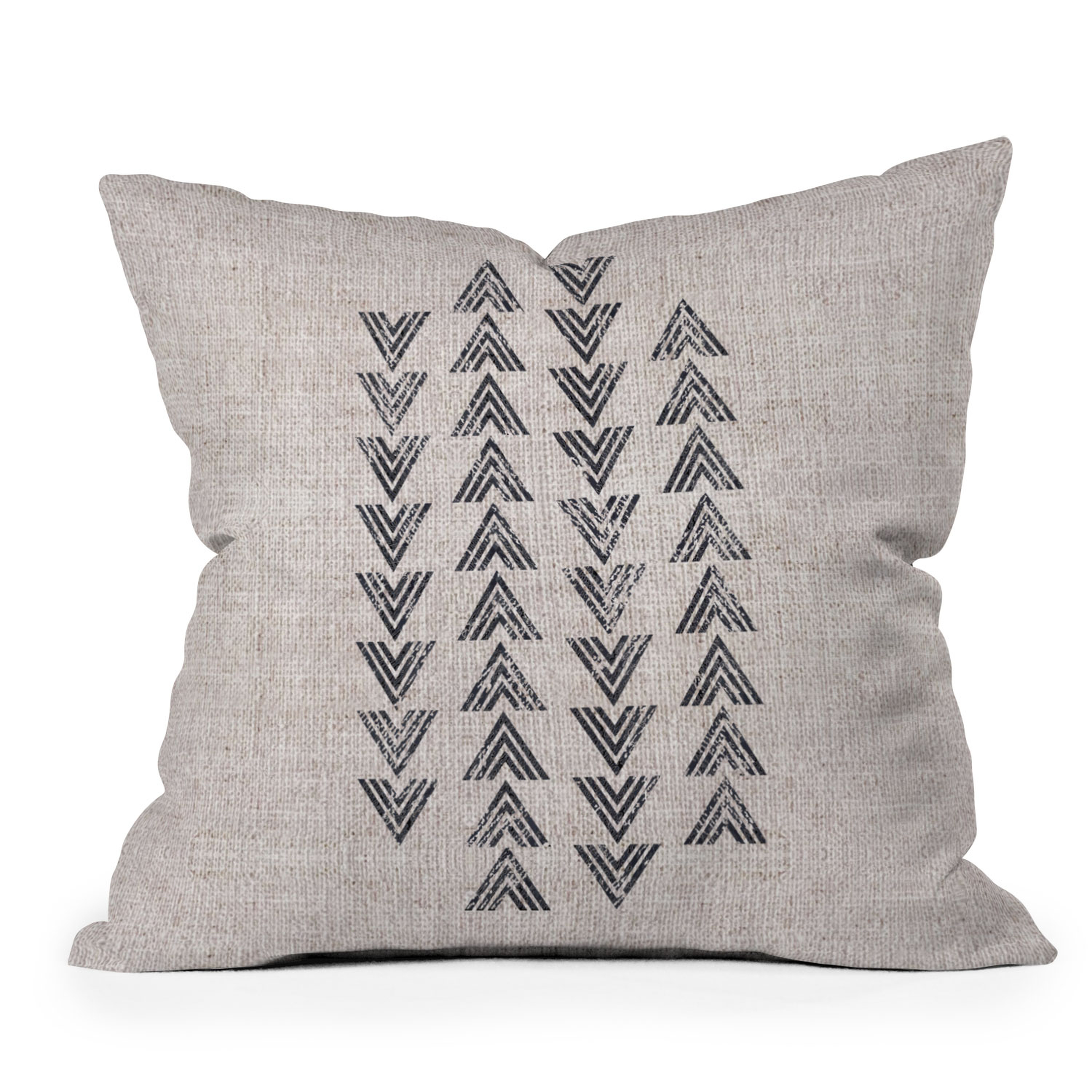 French Linen Tri Arrow by Holli Zollinger - Outdoor Throw Pillow 18" x 18" - Deny Designs