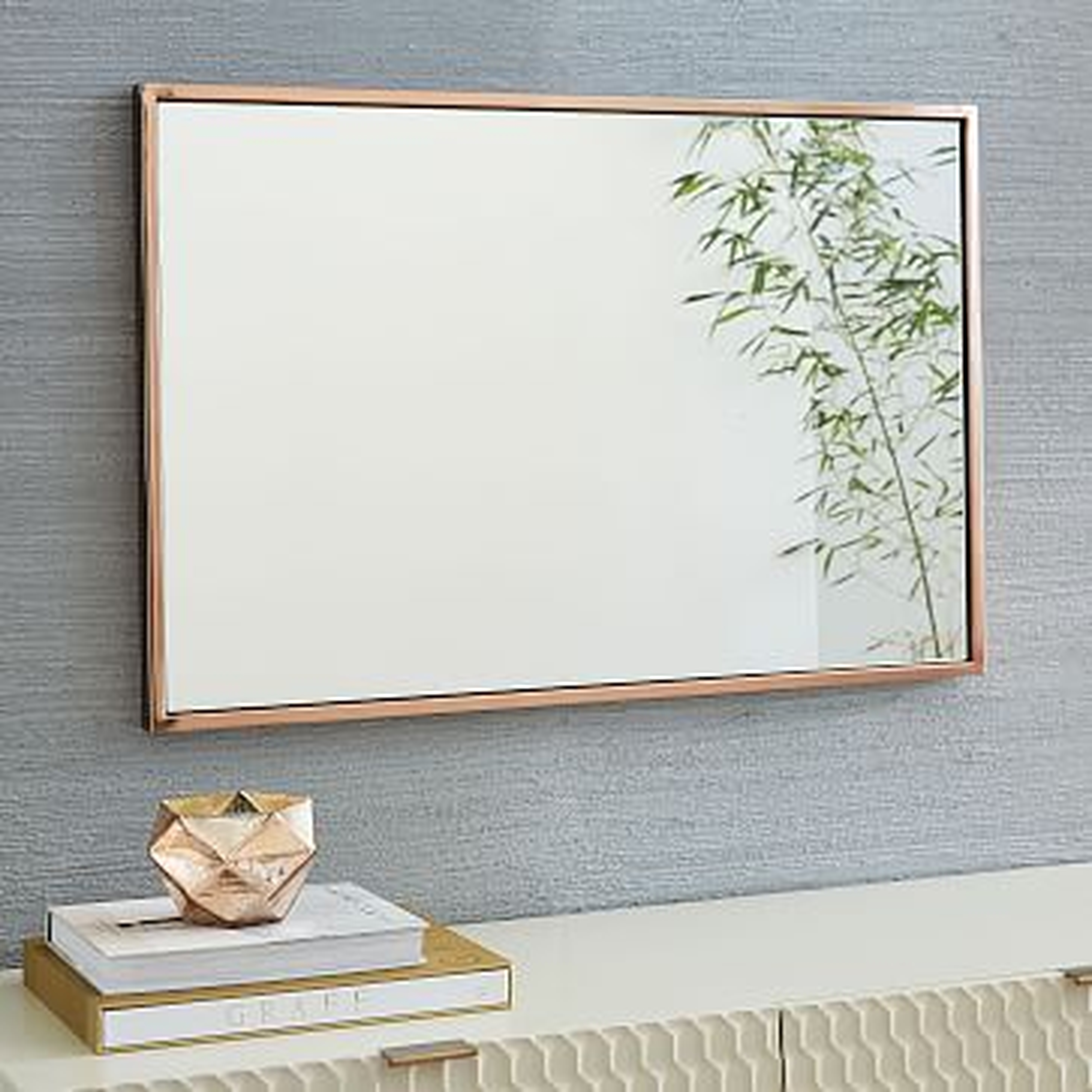 Metal Framed Wall Mirror, Rose Gold, UPS - West Elm