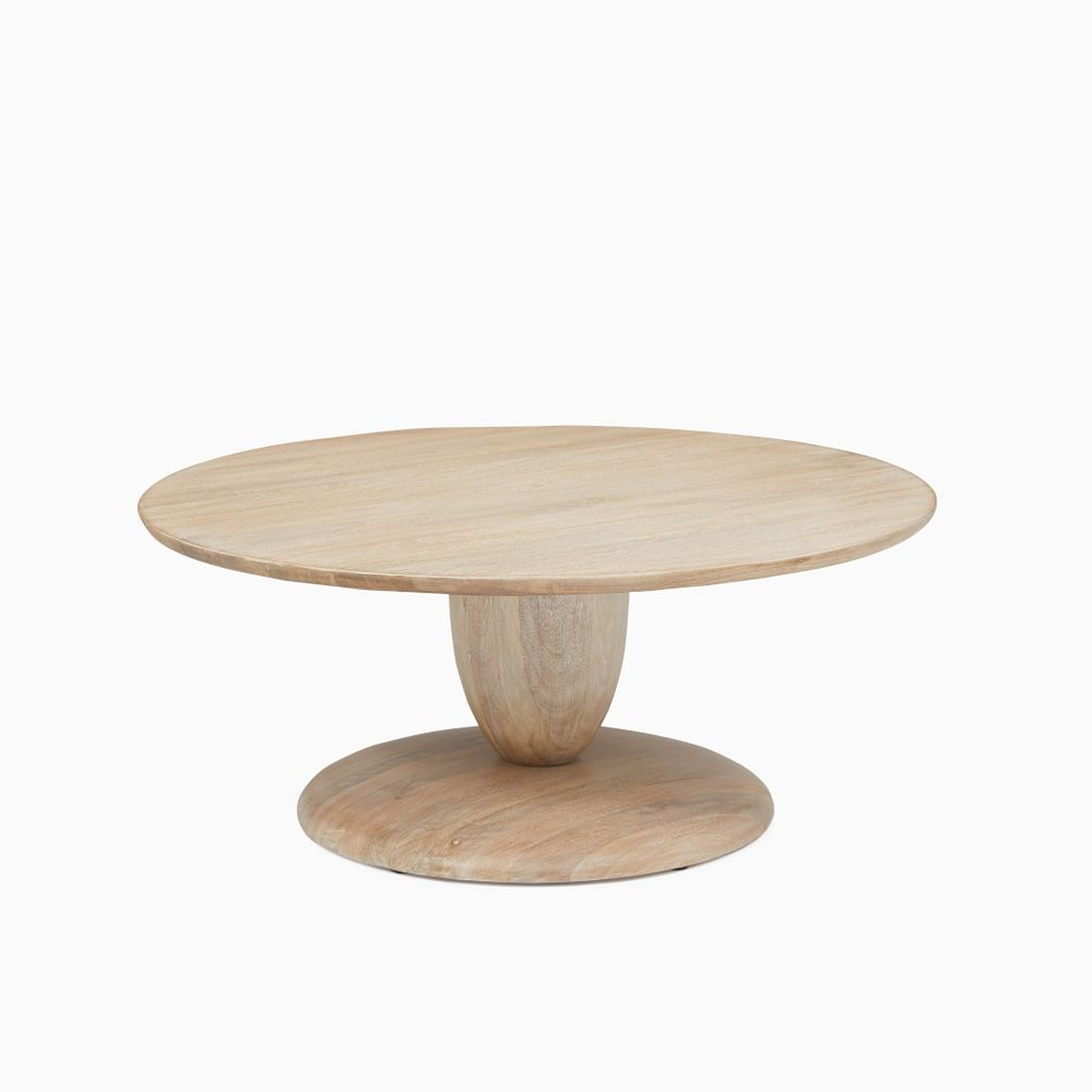 Winona 36" Pedestal Coffee Table, Cerused White - West Elm