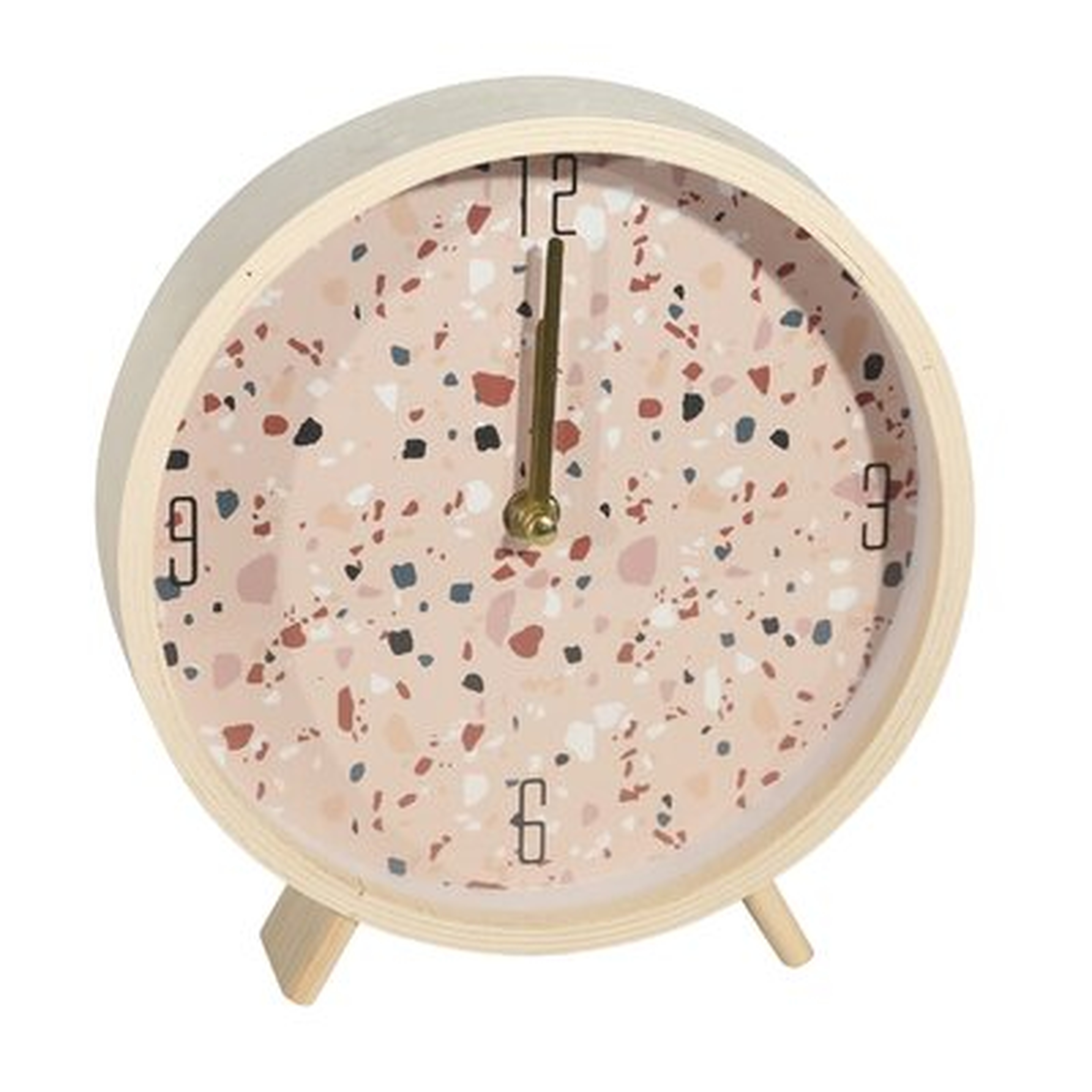 Wood Terrazzo Table Clock - Wayfair