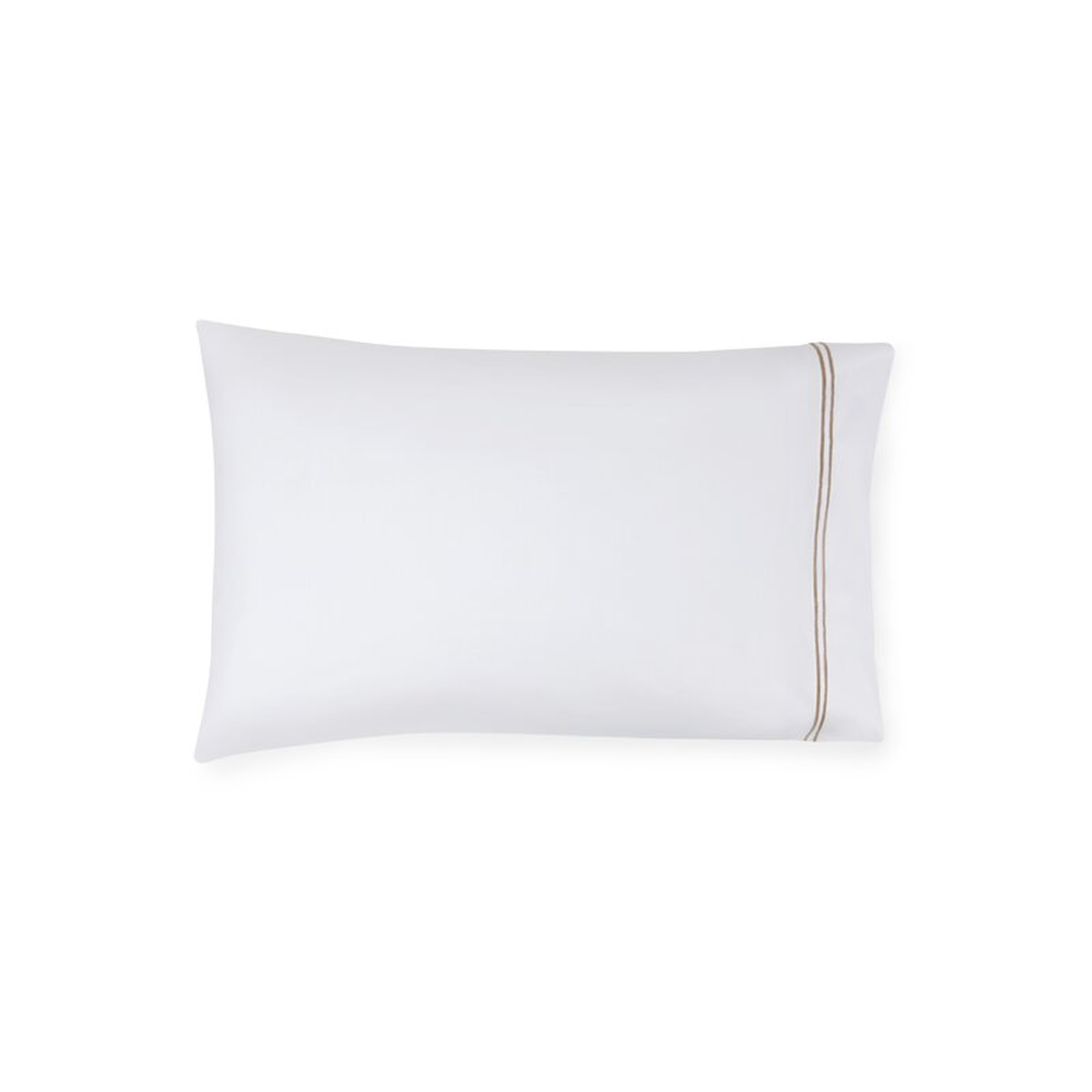 SFERRA Grande Hotel Pillow Case Size: Standard, Color: White/Taupe - Perigold