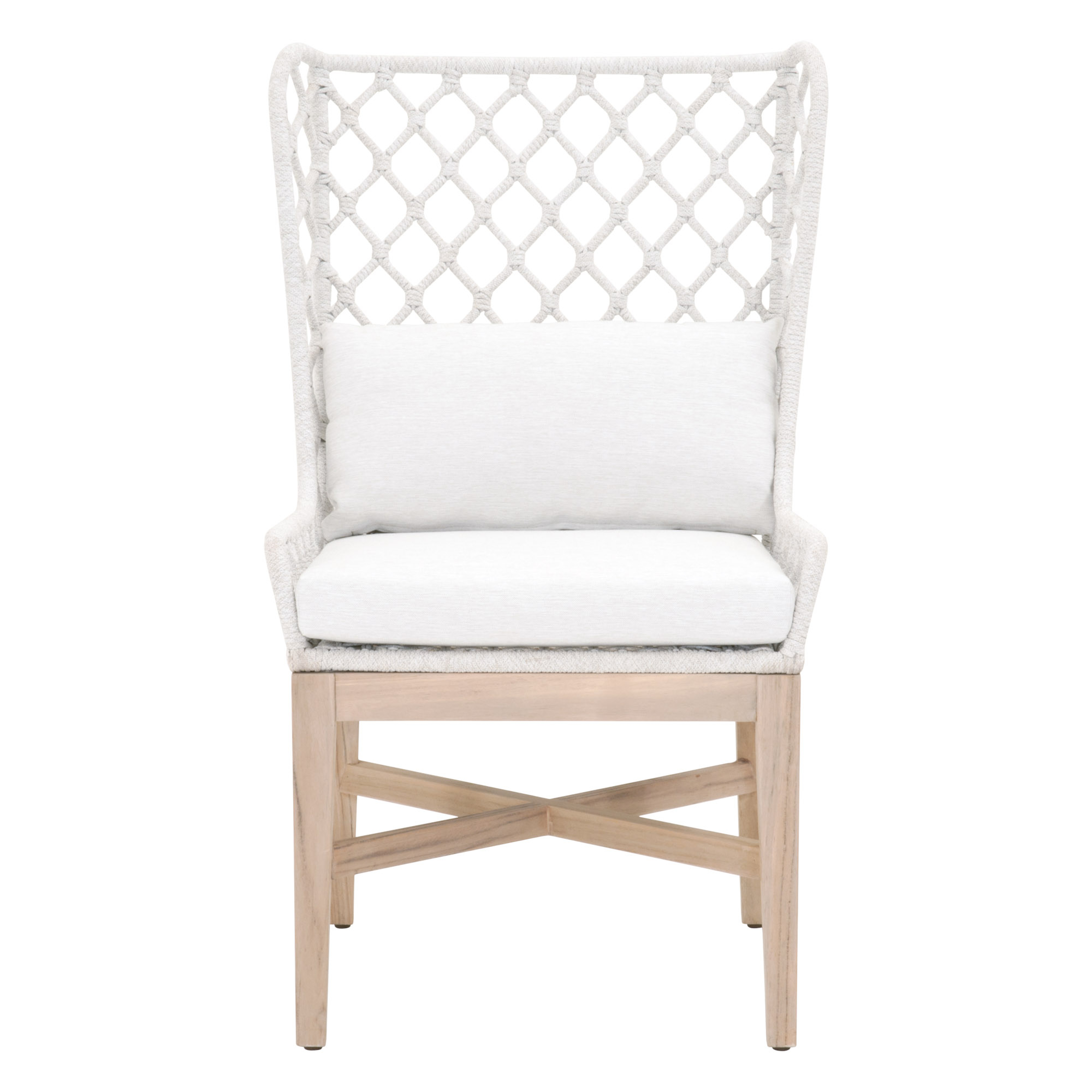 Lattis Outdoor Wing Chair, White - Alder House