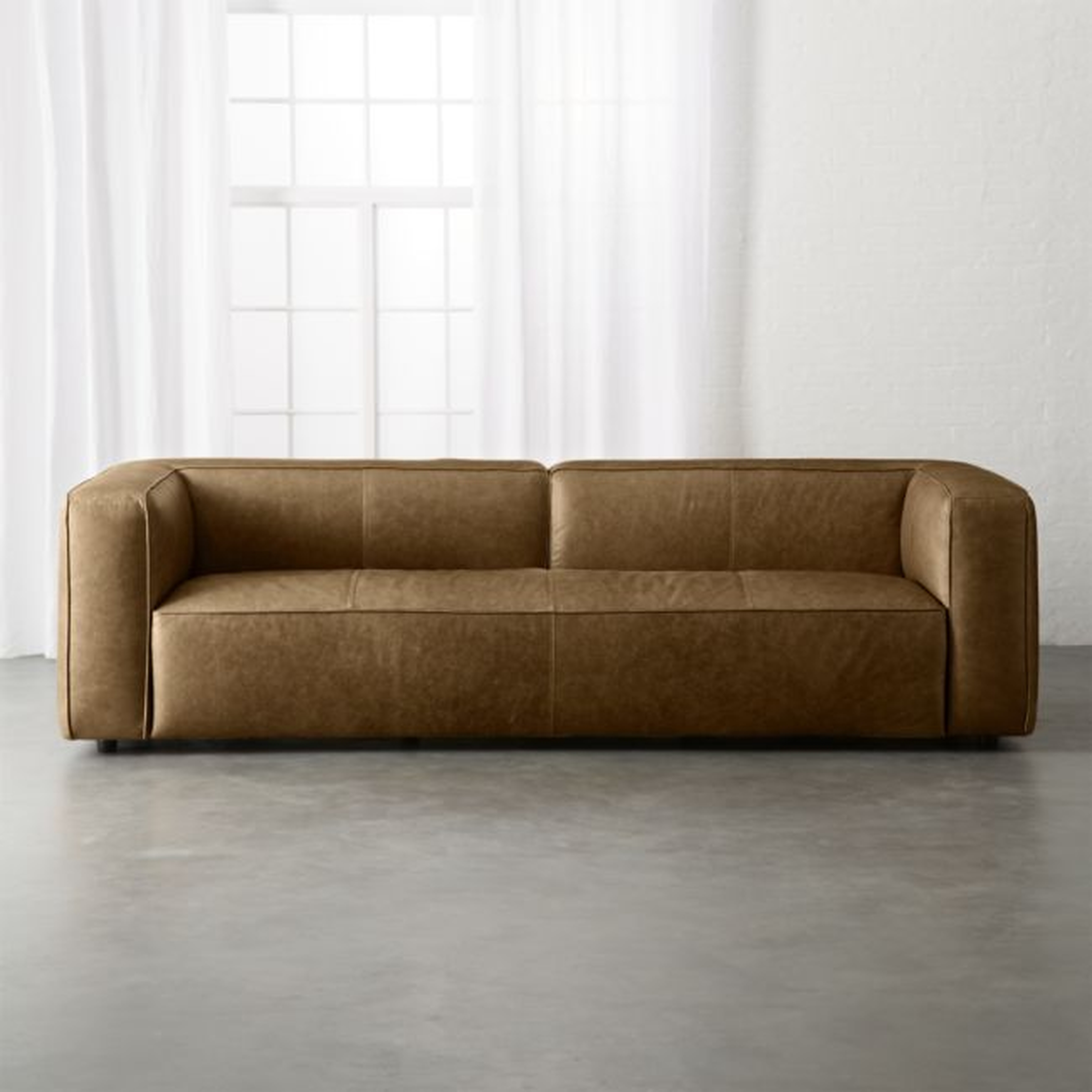 Lenyx Saddle Leather Extra Large Sofa - CB2