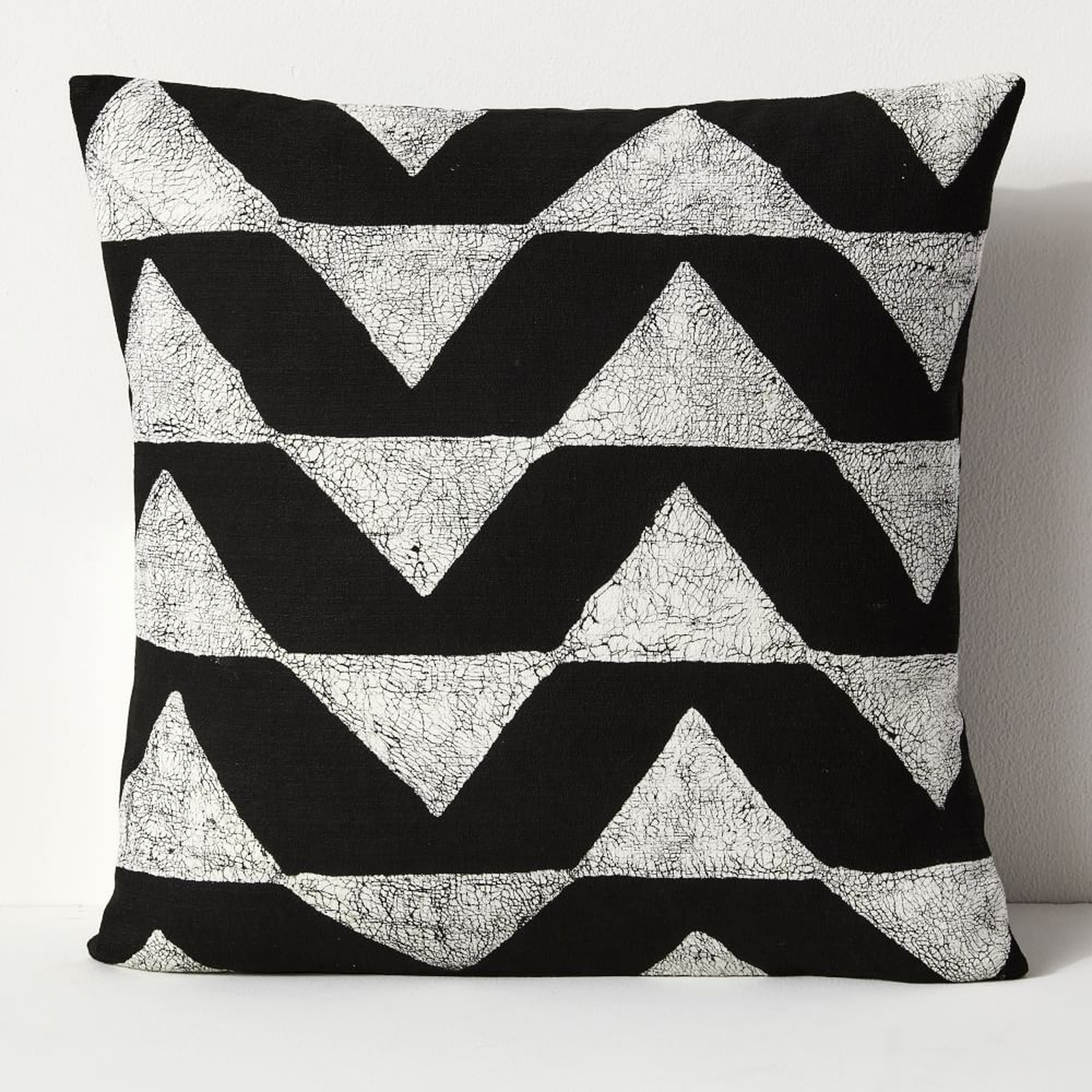 Sadza Batik Pillows, Triangles, Black + White - West Elm