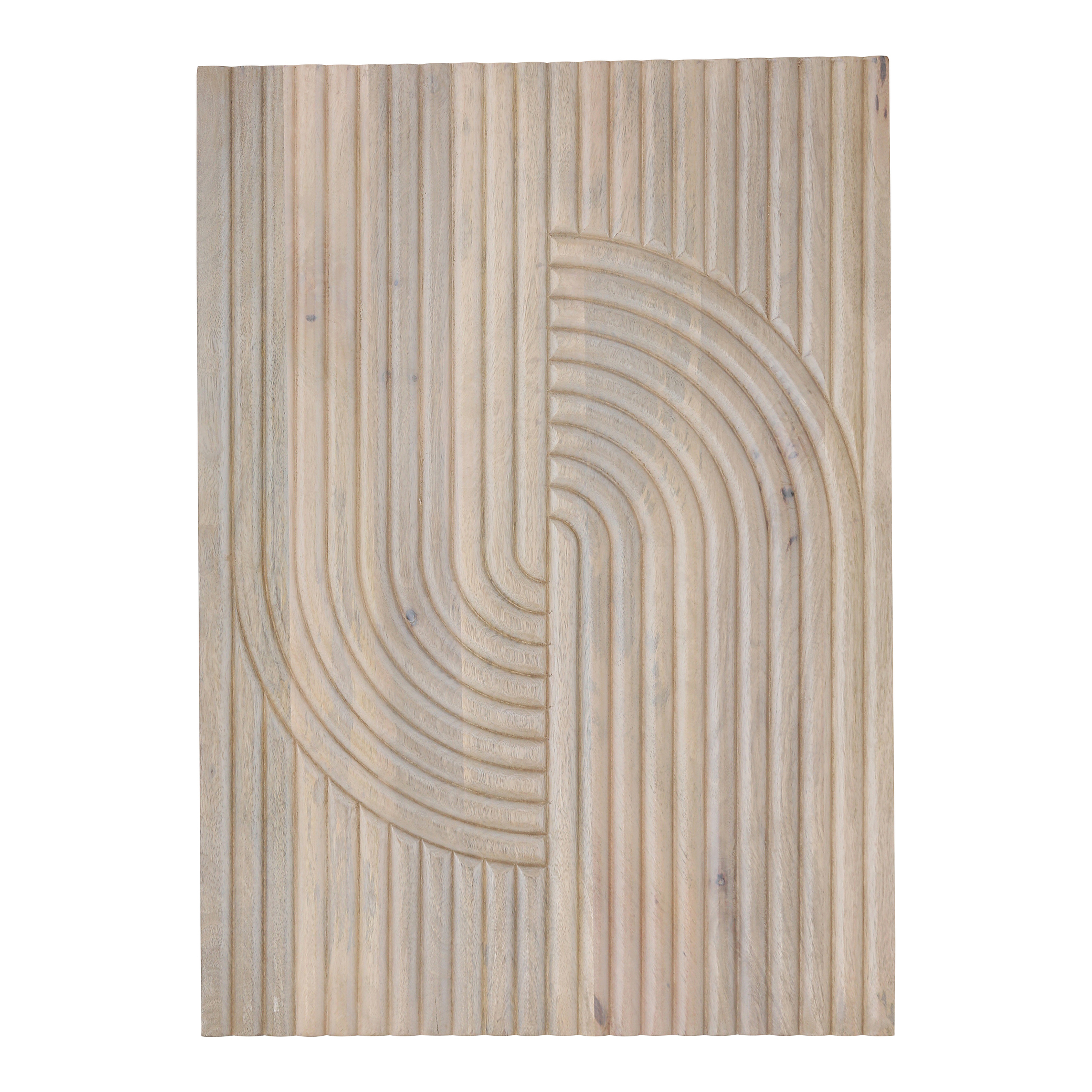 Knott Carved Wood Wall Art White Wash - Moes Home Collection